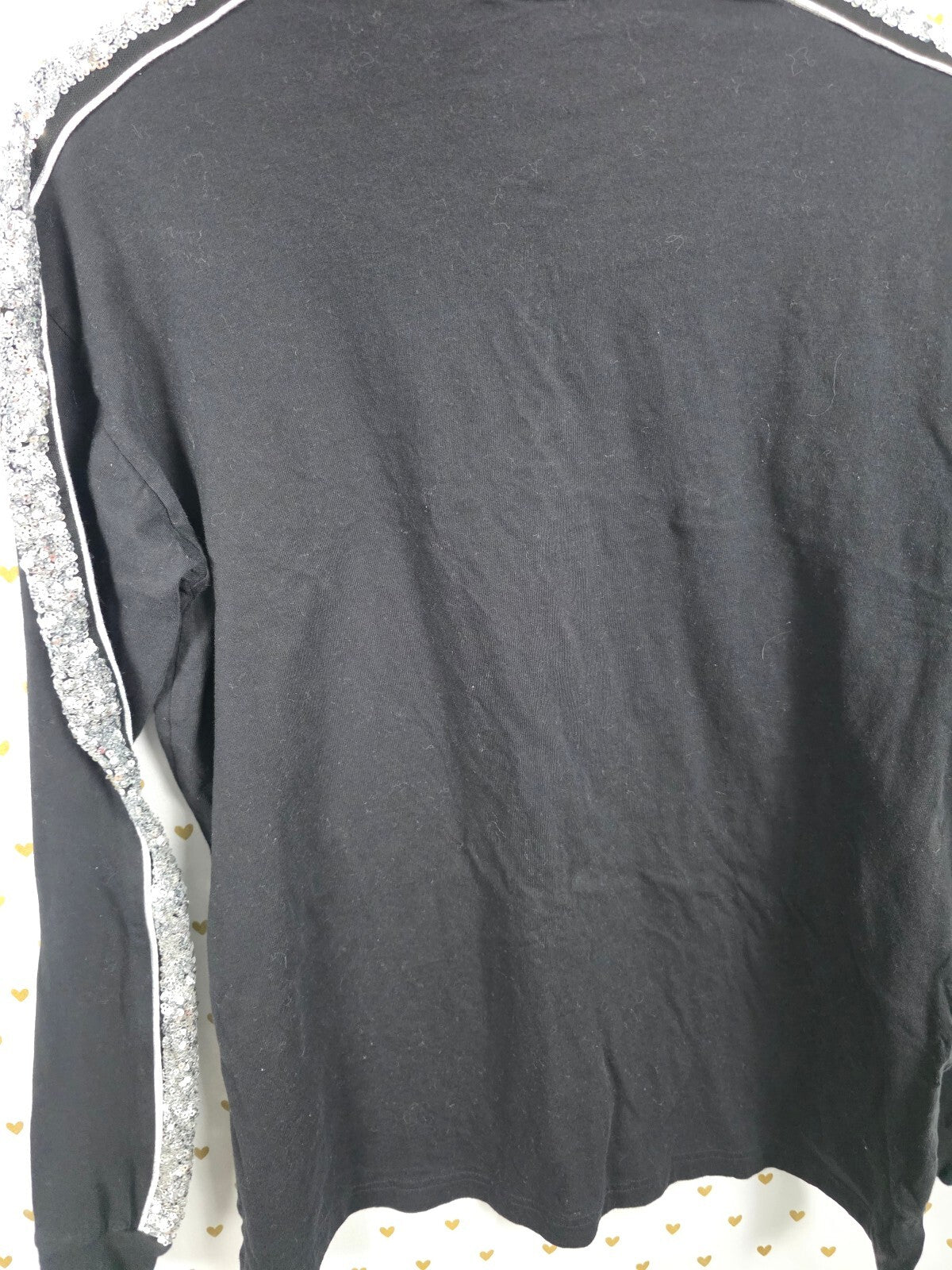 Victorias Secret PINK HOLIDAZE Bling Sequined Long Sleeve Christmas Tee shirt SM