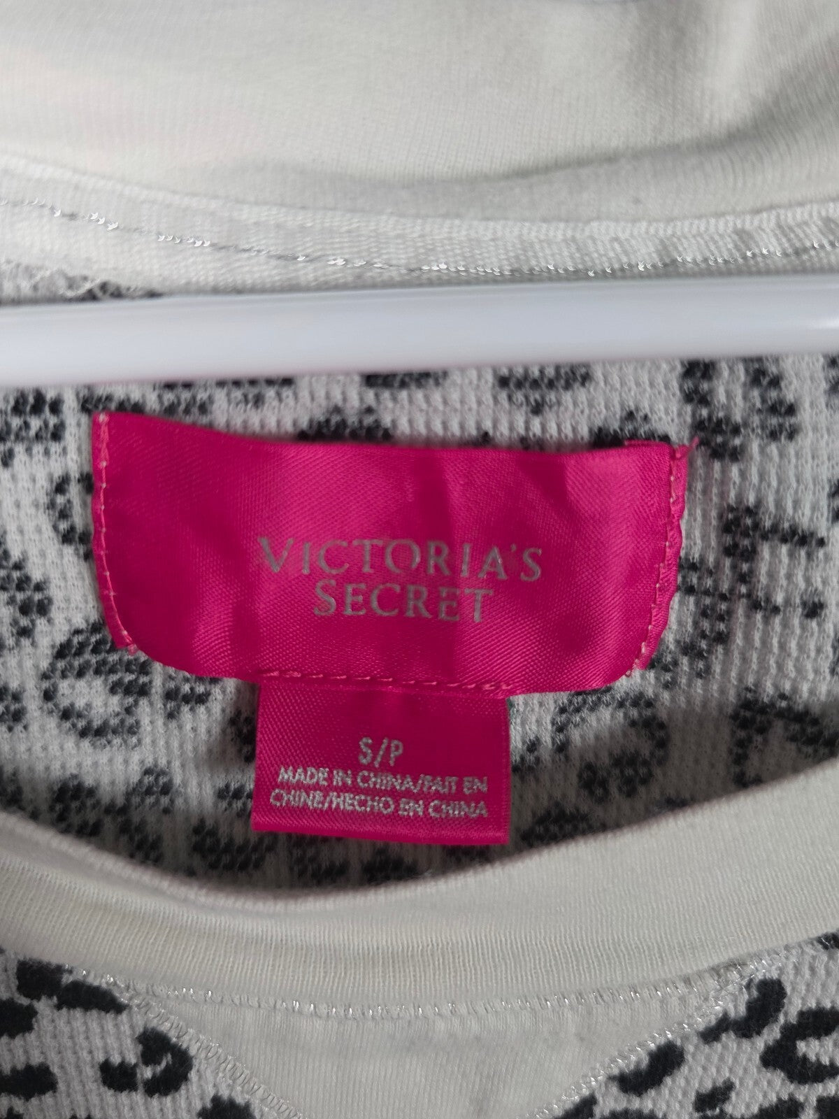 Victorias Secret Thermal waffle Leopard Cheetah Spot Shirt SMALL