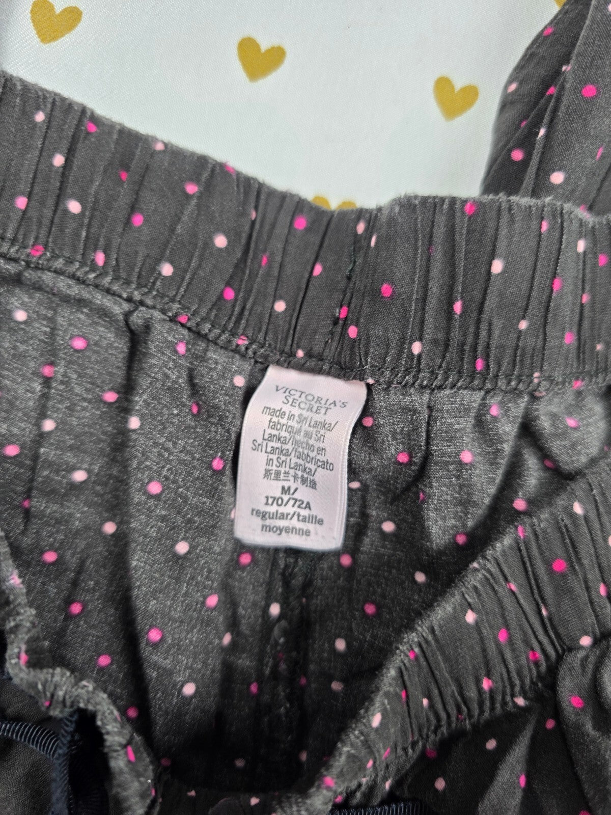 Victorias Secret Black Soft Polka Dot medium Sleep Pants Pajama PJ Bottoms