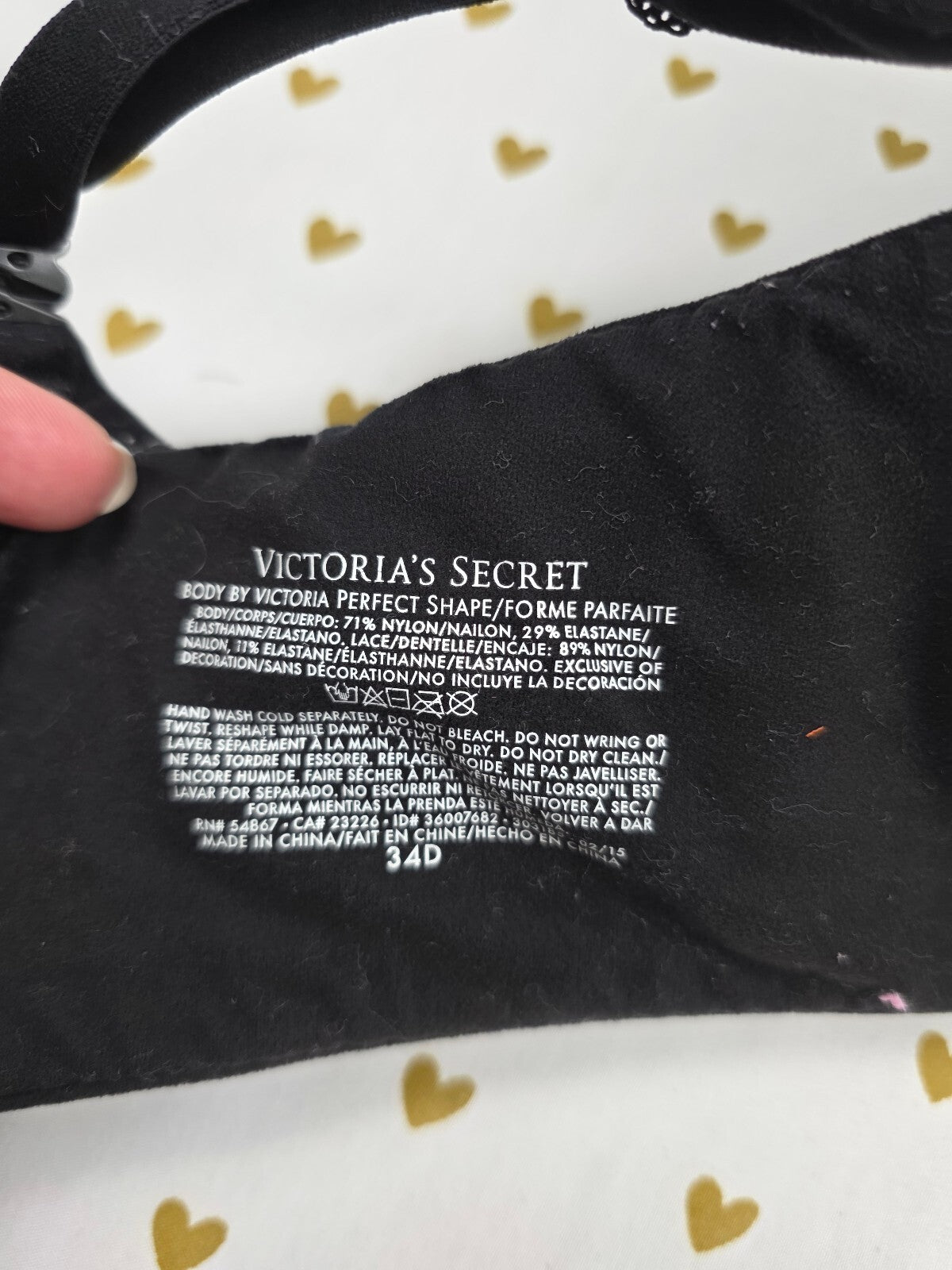 Victoria's secret Body By Victoria Black perfect shape bra 34D