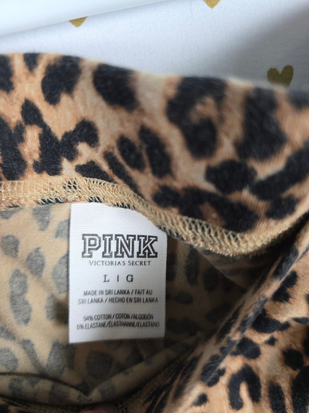 Victorias Secret PINK Cheetah Leopard SET Tee shirt Large Yoga Pants Outfit