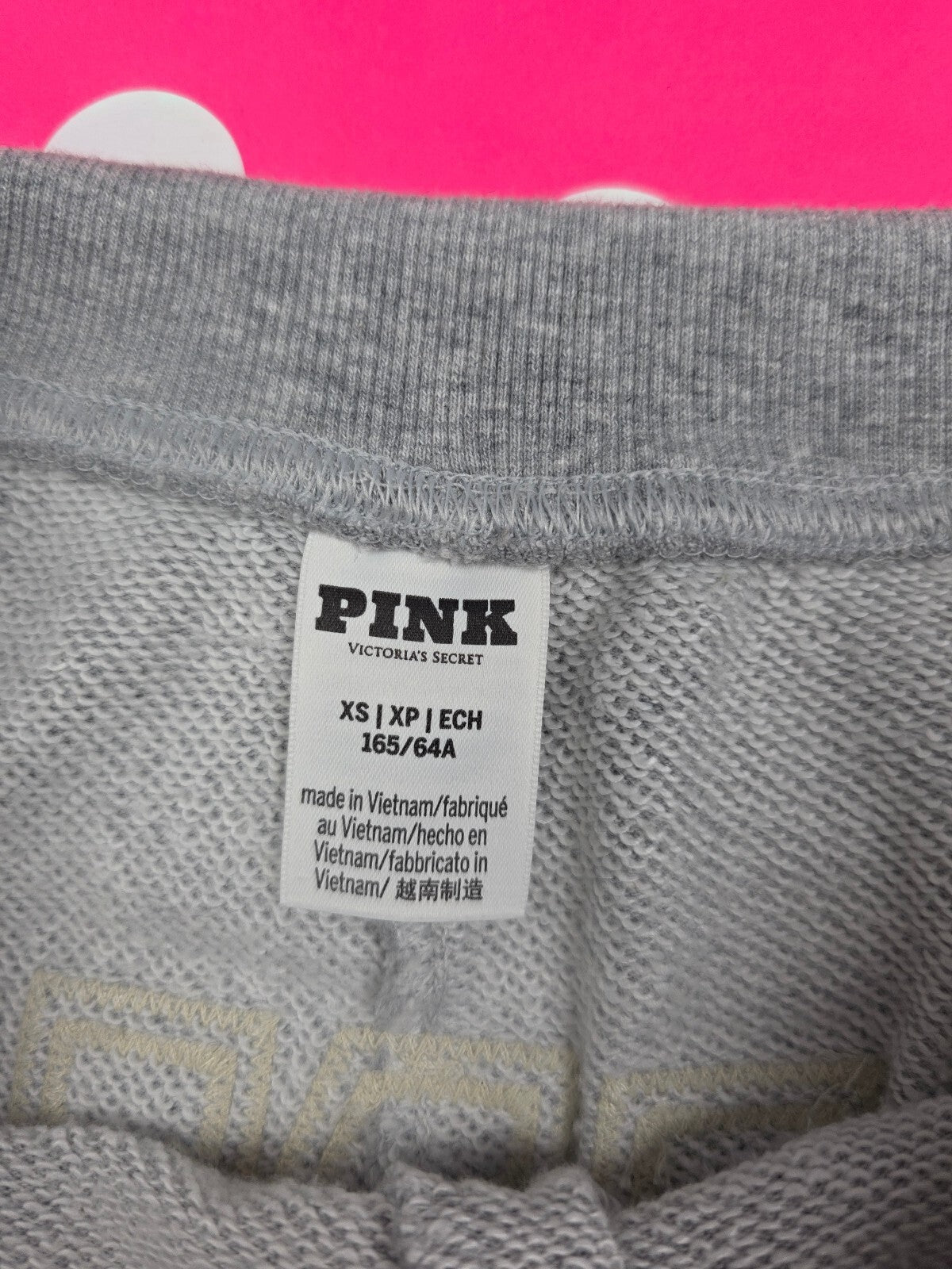 Victorias Secret PINK Foldover Logo Butt Sweat Shorts Grey XS