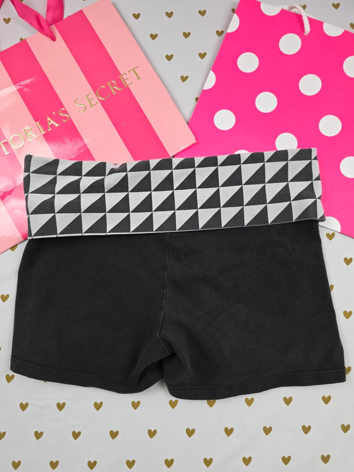Victorias Secret PINK Geometric Foldover Yoga Shorts Y2k XS
