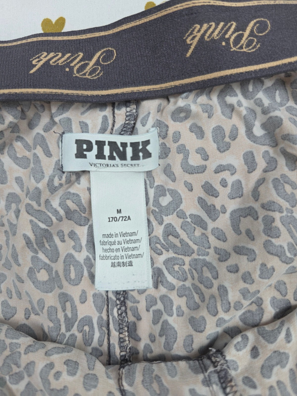 Victorias Secret PINK Silky Leopard Spot M Sleep Shorts Boxers Pajama Bottoms