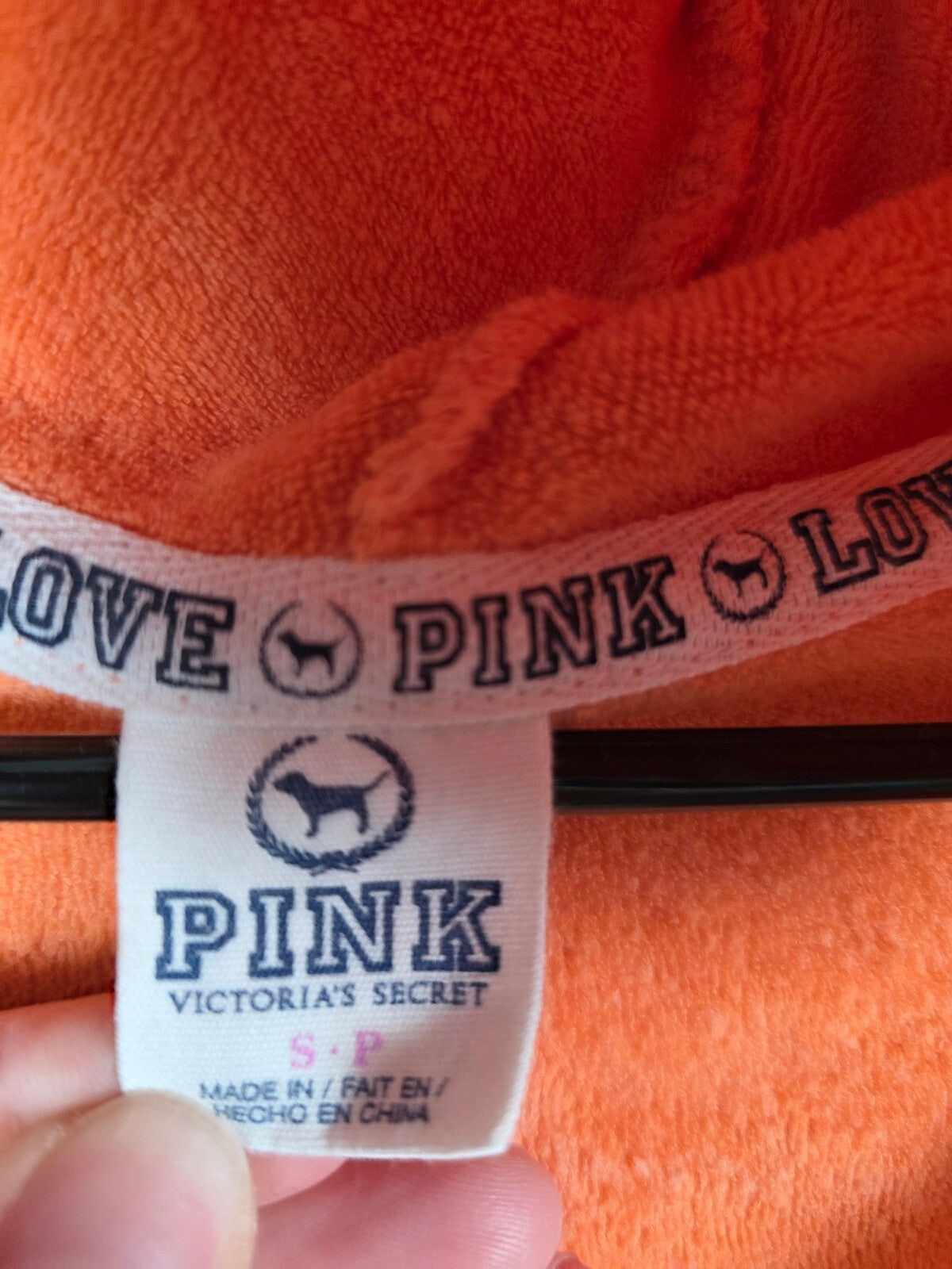 Victorias Secret Pink Vintage Pullover V neck Hoodie Sweater SMALL