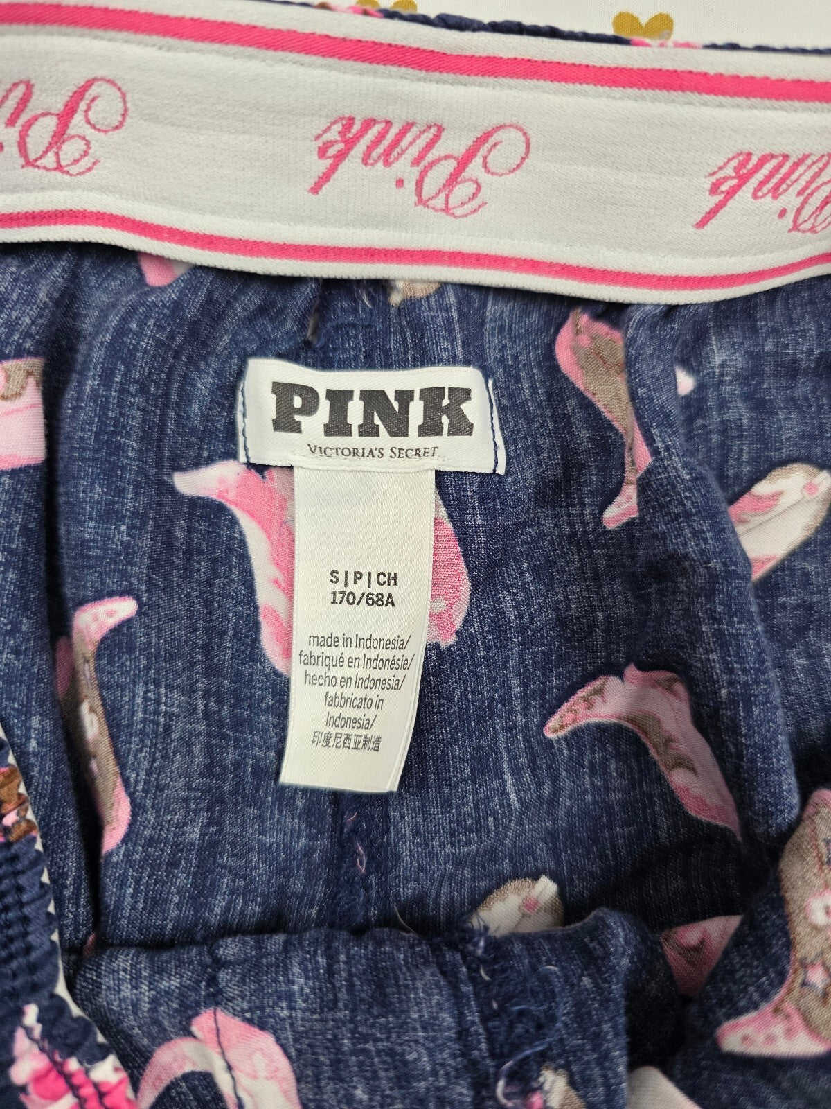 Victorias Secret PINK Boots Small Silky Sleep Shorts Boxers Pajama Bottoms