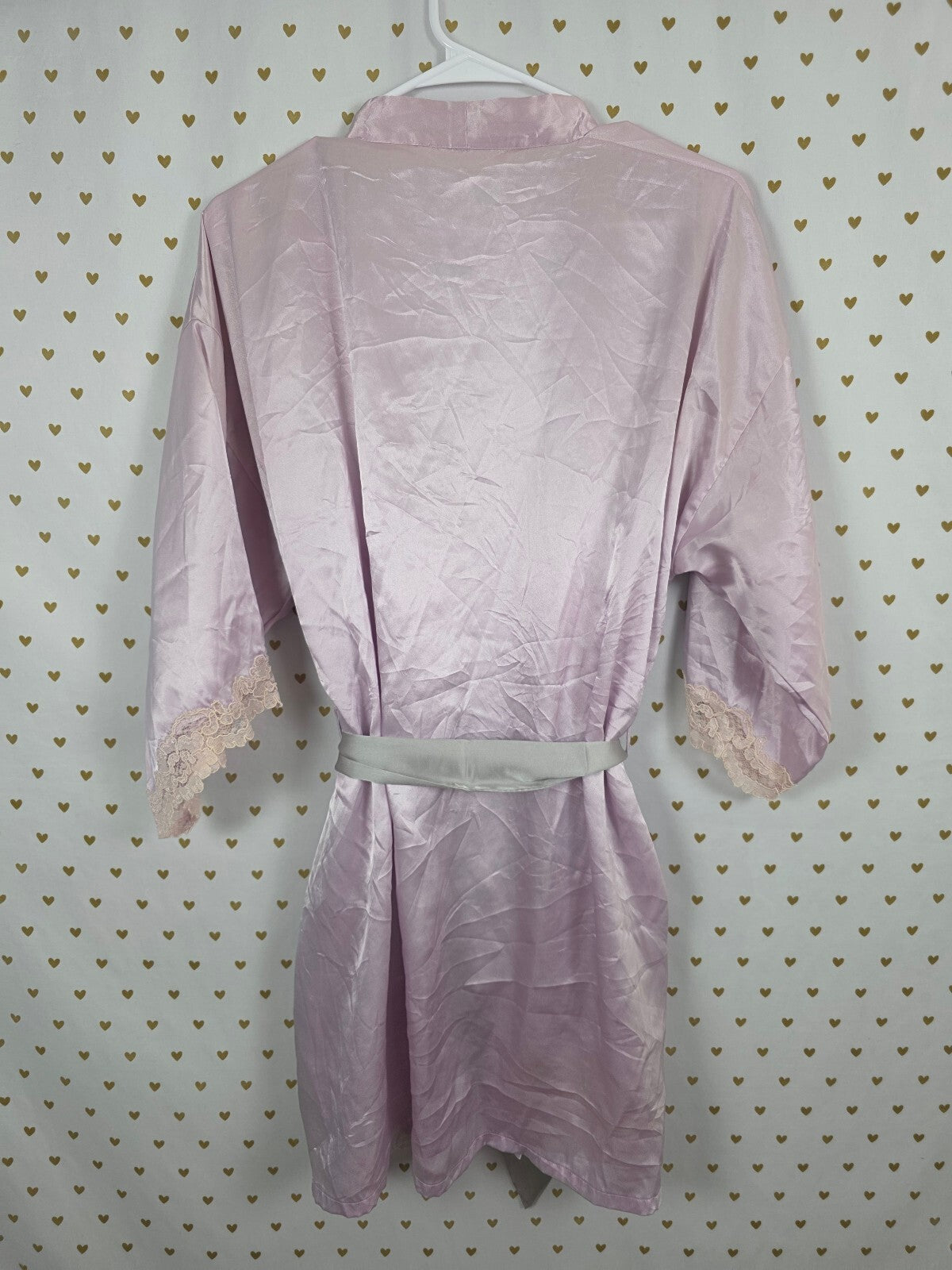 Victorias Secret Vintage Heart Label Lace Satin Silky Robe XS