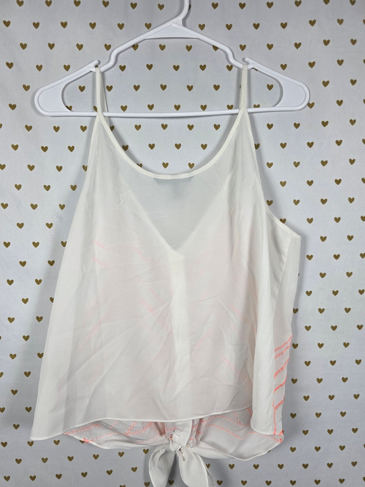 Victorias Secret Medium Bling Sequined neon tie Front tank Top