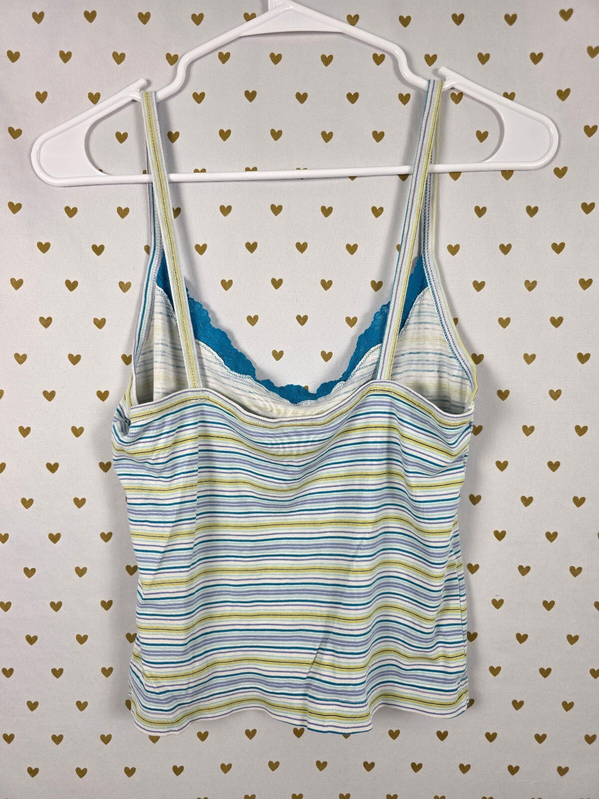 Victorias Secret Vintage Cotton Striped Cami Tank Top Small Y2k