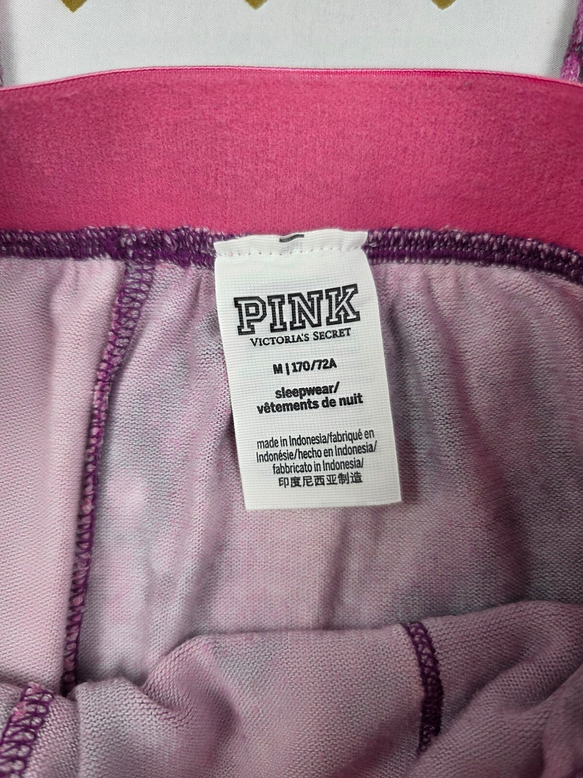 Victorias Secret Pink Stretch Tye Dye Med Pocket Sleep Pants Pajama PJ Bottoms