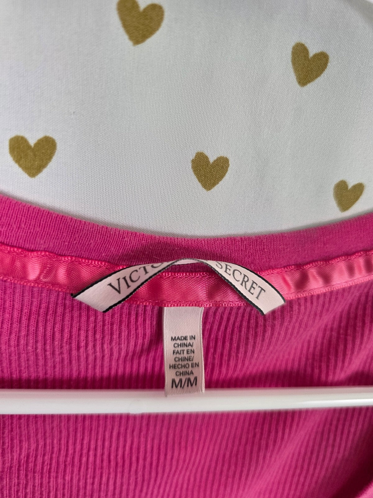 Victorias Secret PINK thermal waffle long sleeve Henley Shirt Medium