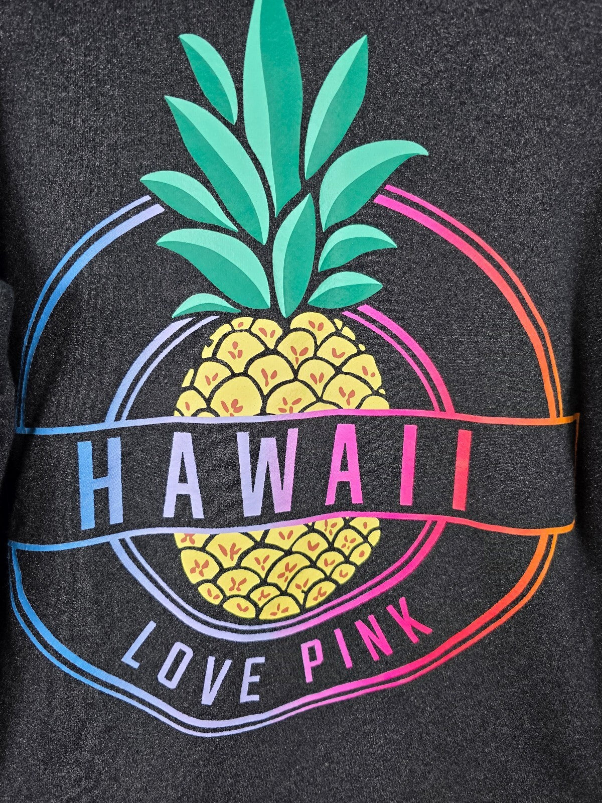 Victoria's Secret PINK Hawaii Hoodie Pineapple Sequin Dog Pullover Sweatshirt S