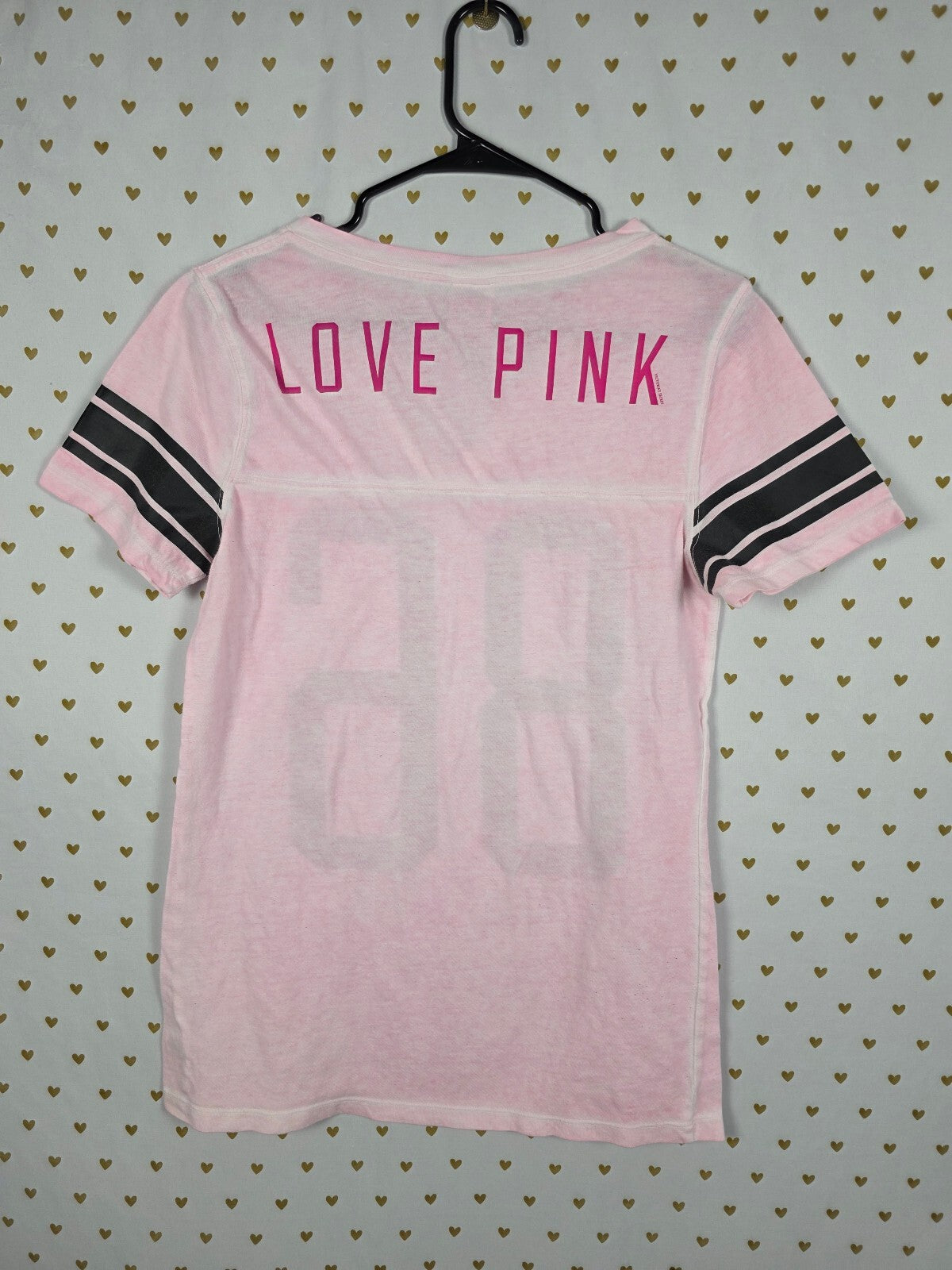 Victorias Secret PINK Vintage 86 V neck Tee shirt Y2k Large