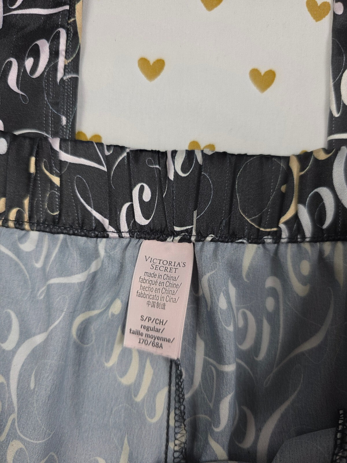 Victorias Secret Satin Logo Small Sleep Pants Pajama PJ Bottoms