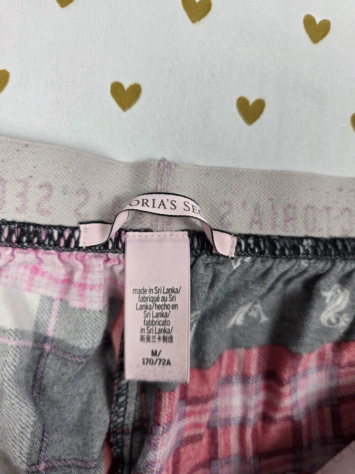 Victorias Secret Patchwork Pattern Medium Sleep Pants Pajama PJ Bottoms