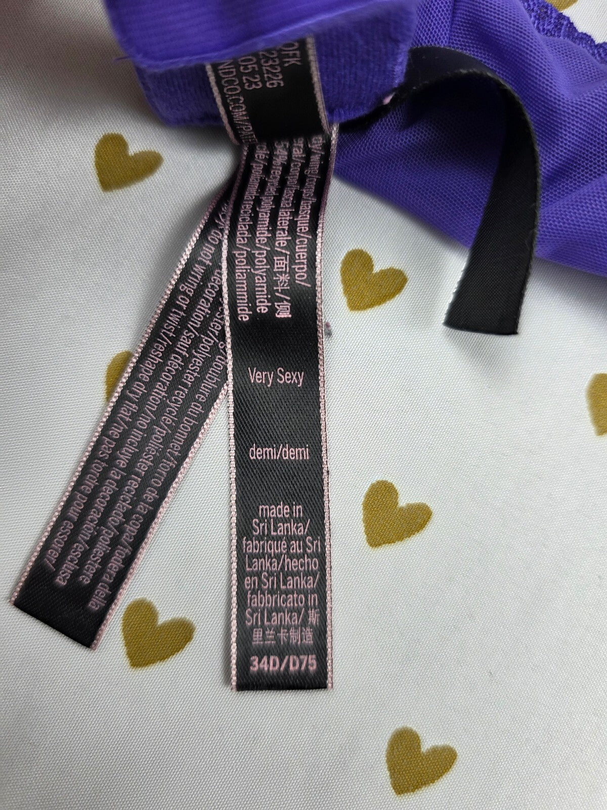 Victorias Secret Purple Very sexy Push Up Demi Bra 34D