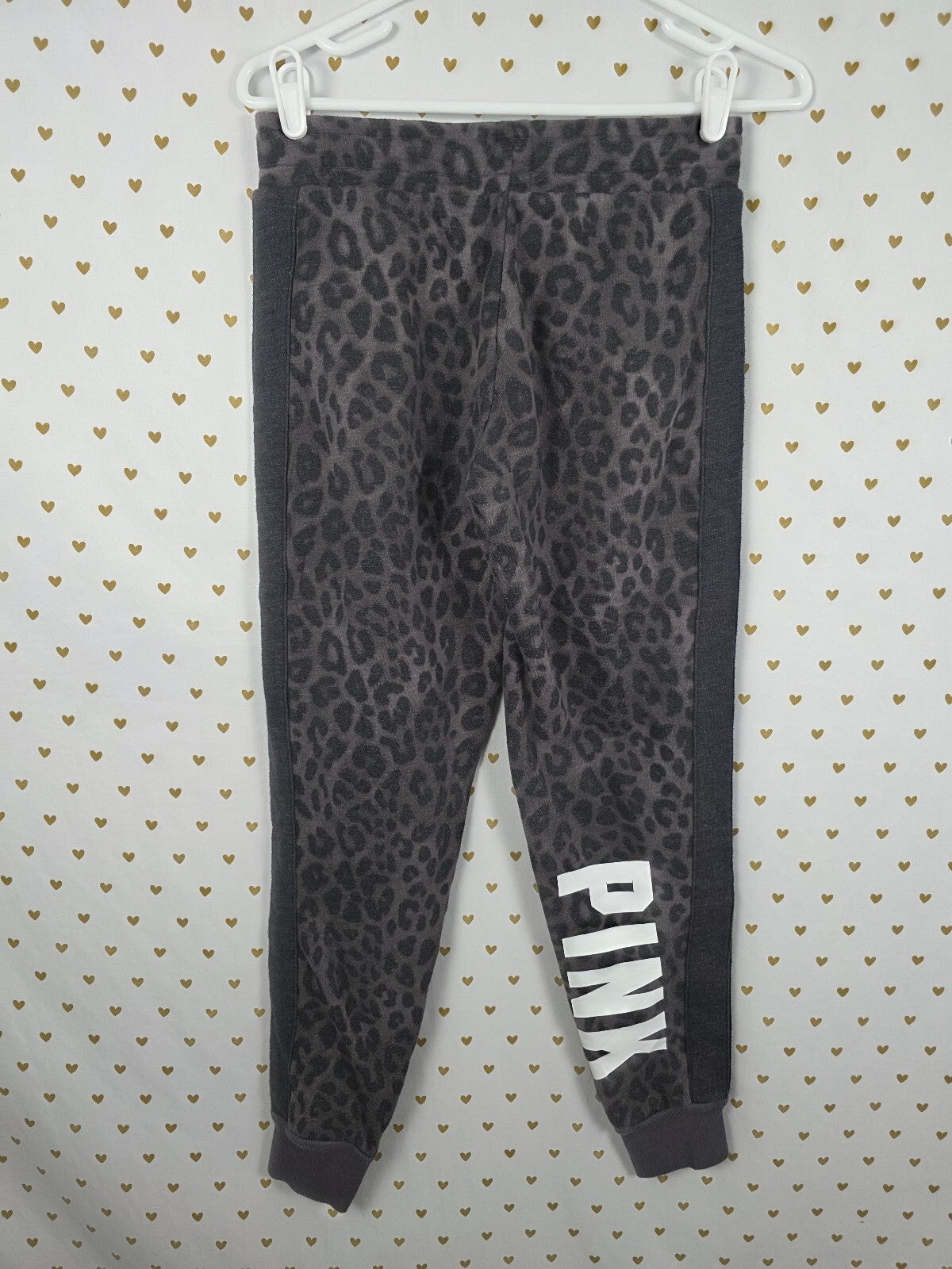 Victorias Secret PINK CHeetah Leopard Logo Sweats Sweatpants XS