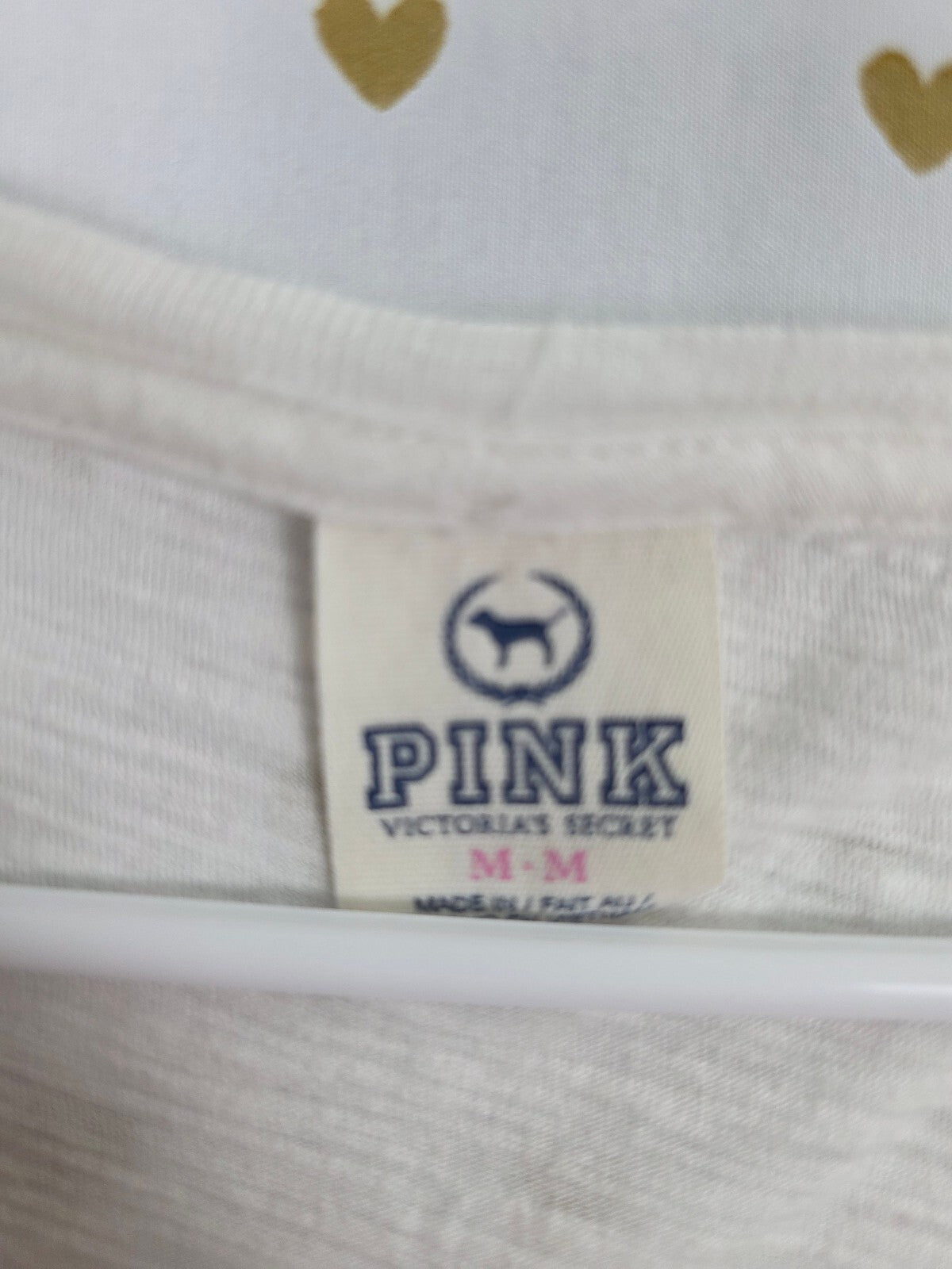 Victorias Secret PINK vintage Love Logo White Tee shirt Y2k Medium