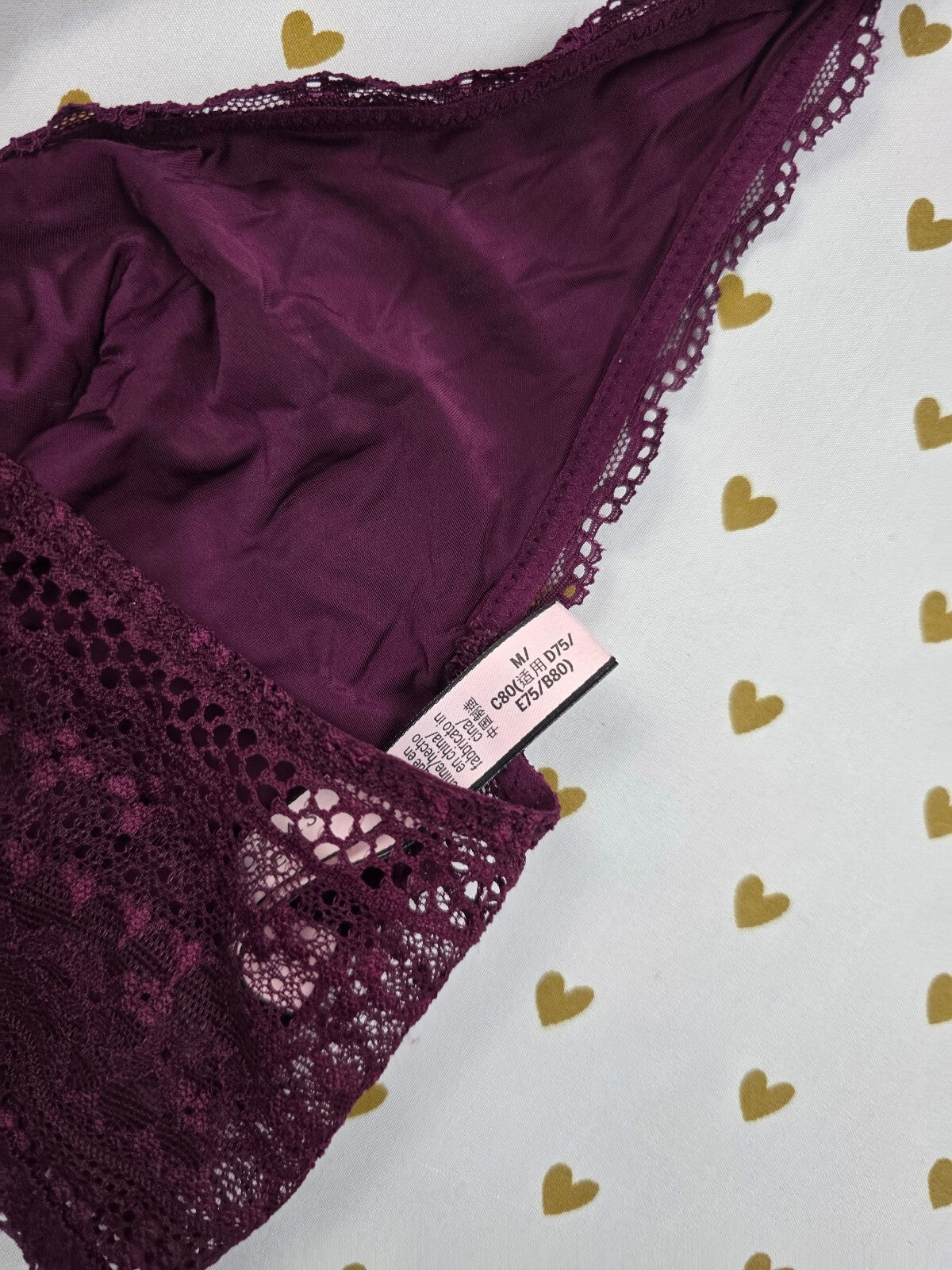 Victorias Secret Medium Maroon Stretch Racerback Bralette Bra Top Tank