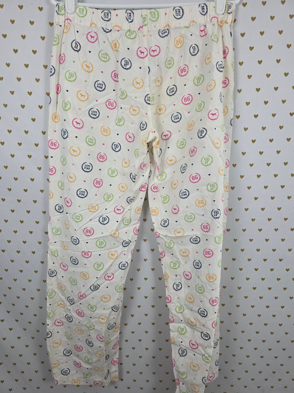 Vintage 2008 Victoria’s Secret PINK Lounge Pants M Dog 86 LOVE Cotton Y2K Logo