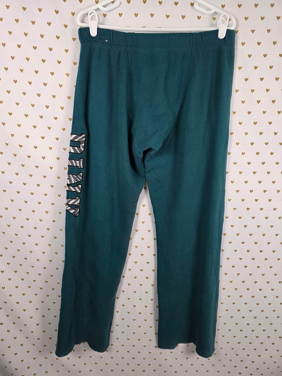 Victorias Secret PINK ZEBRA Embroidered Logo Flare Diaper Butt Boyfriend Sweats