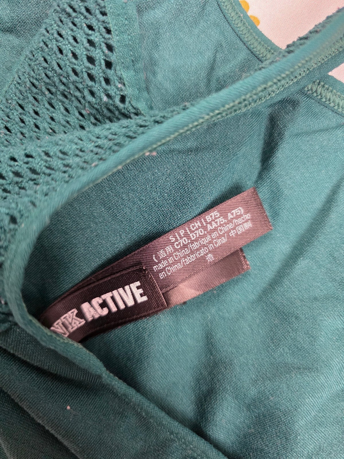 Victorias Secret Pink Active Green Sports bra SMALL Bralette Bra Top Tank