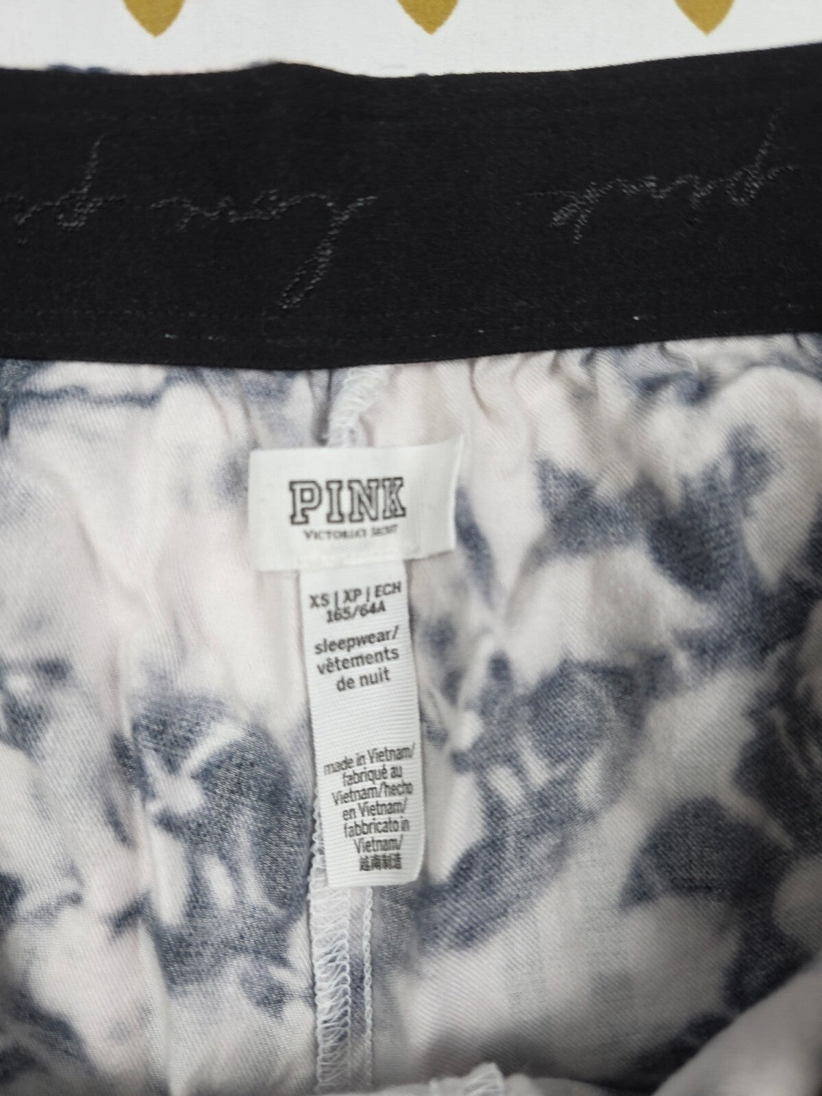 Victorias Secret PINK Logo butt Tye Dye XS Sleep Shorts Boxers Pajama Bottoms