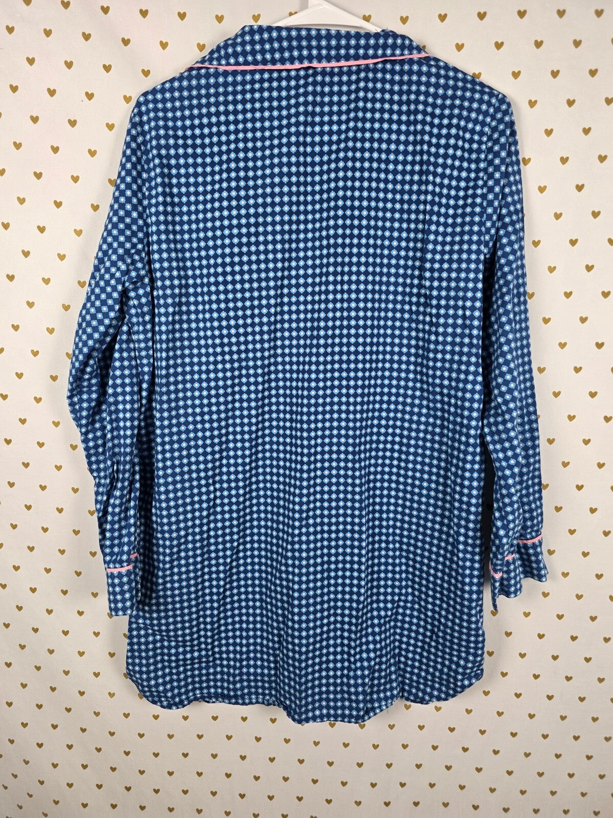 Victorias Secret Medium Blue Long Sleeve Nightgown Sleep Shirt