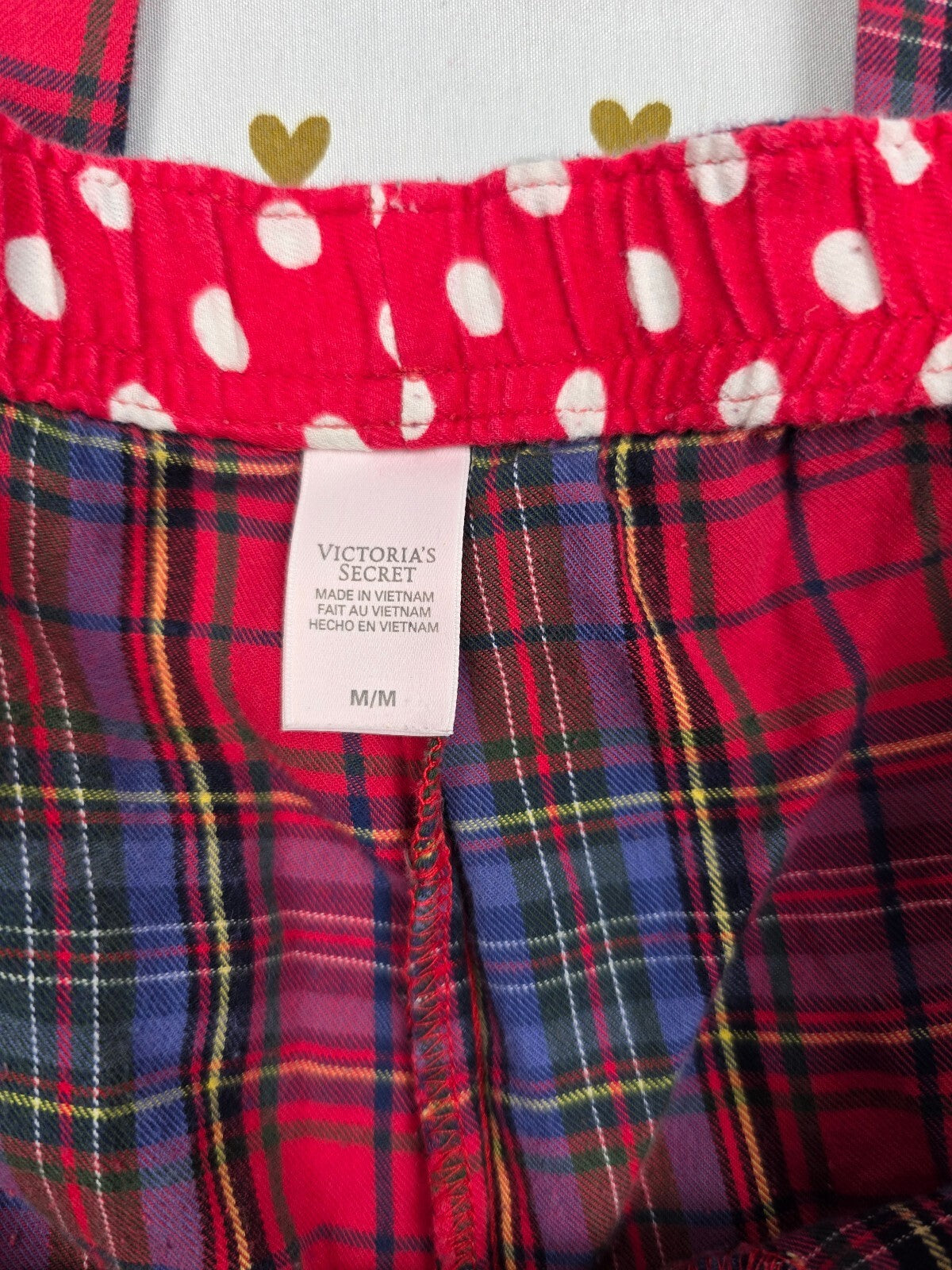 Victorias Secret Plaid Polka Dot Sleep Pants Pajama Bottoms MEDIUM