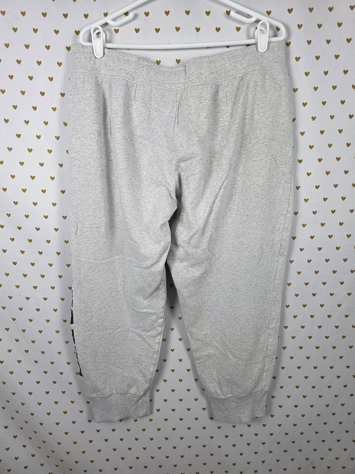 Victorias Secret PINK Grey XL Logo Tapered Joggers Sweats Sweatpants