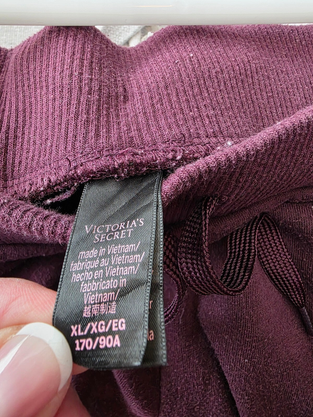 Victorias Secret Maroon Super Soft Thick Hoodie Sweats SET XL Sweatpants