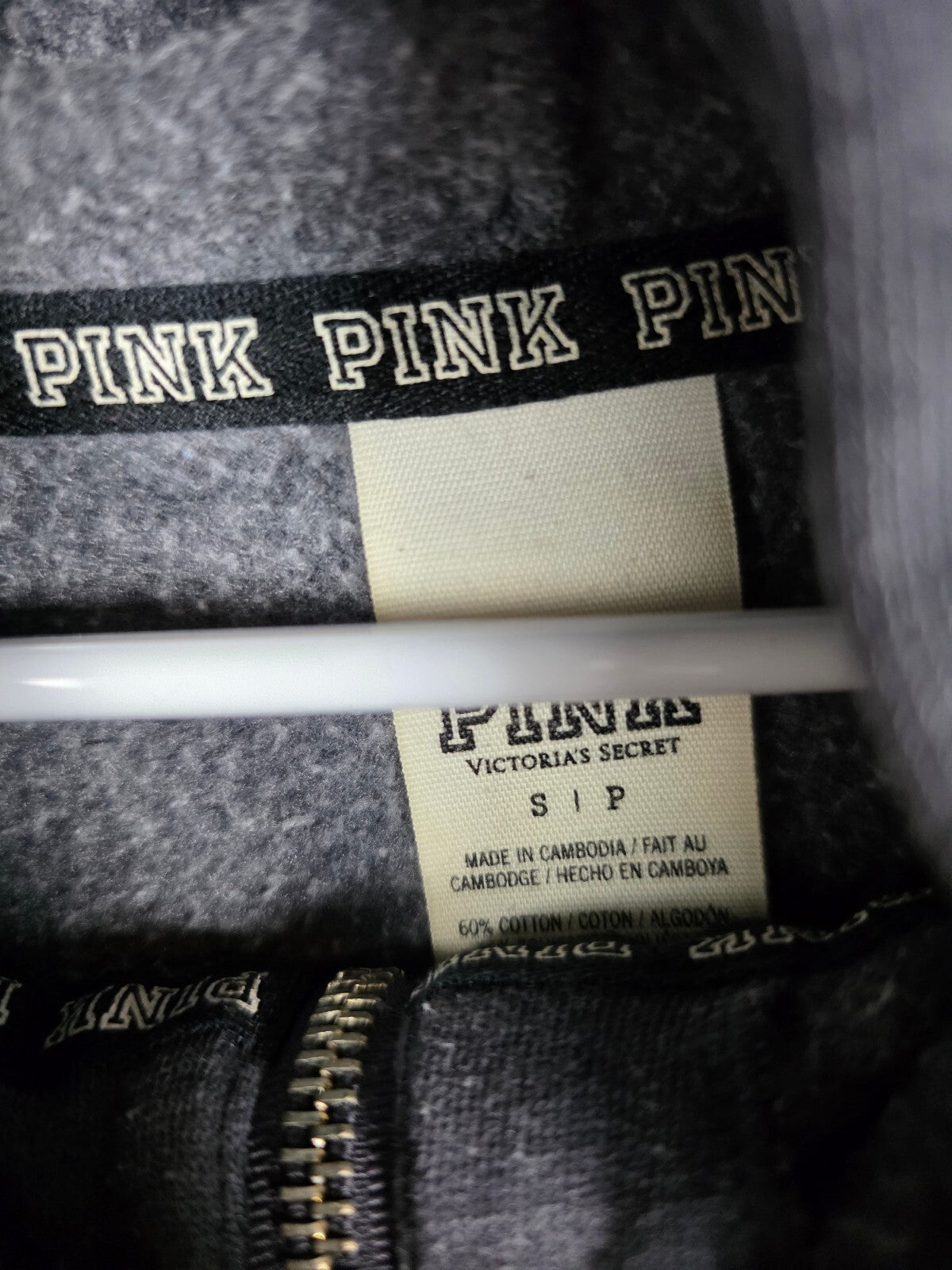Victorias Secret Pink BLING Gradient LOVE Full Zip Hoodie Jacket Sequin SMALL