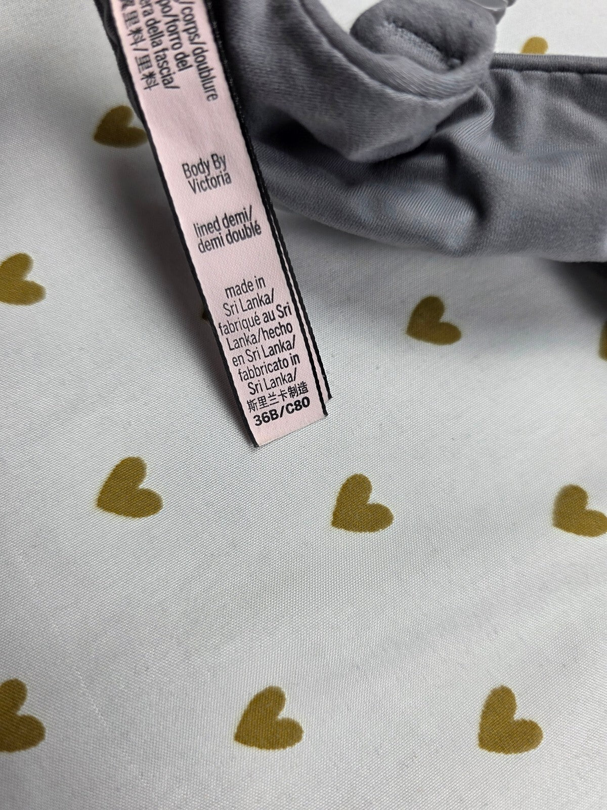 Victoria's Secret Grey Body By Victoria Lined Demi Balconette Bra 36B
