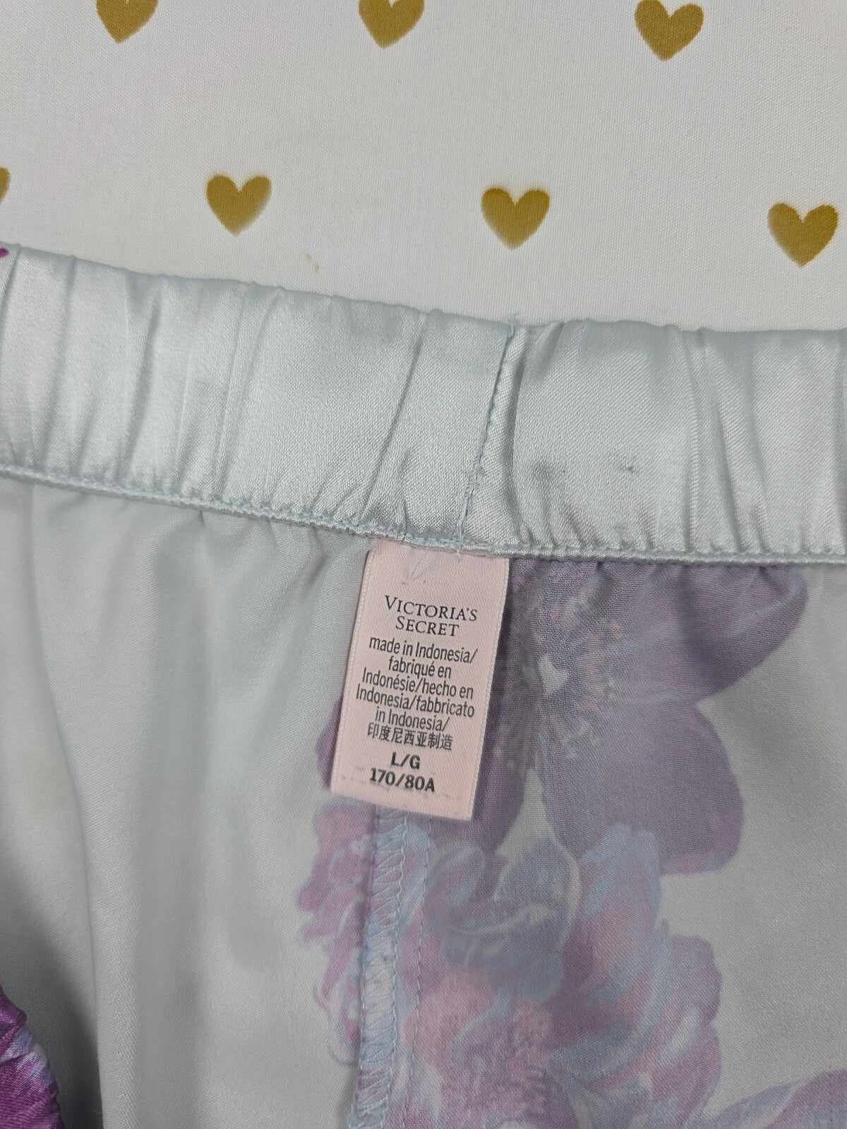 Victorias Secret Floral Satin Large Sleep Shorts Boxers Pajama Bottoms