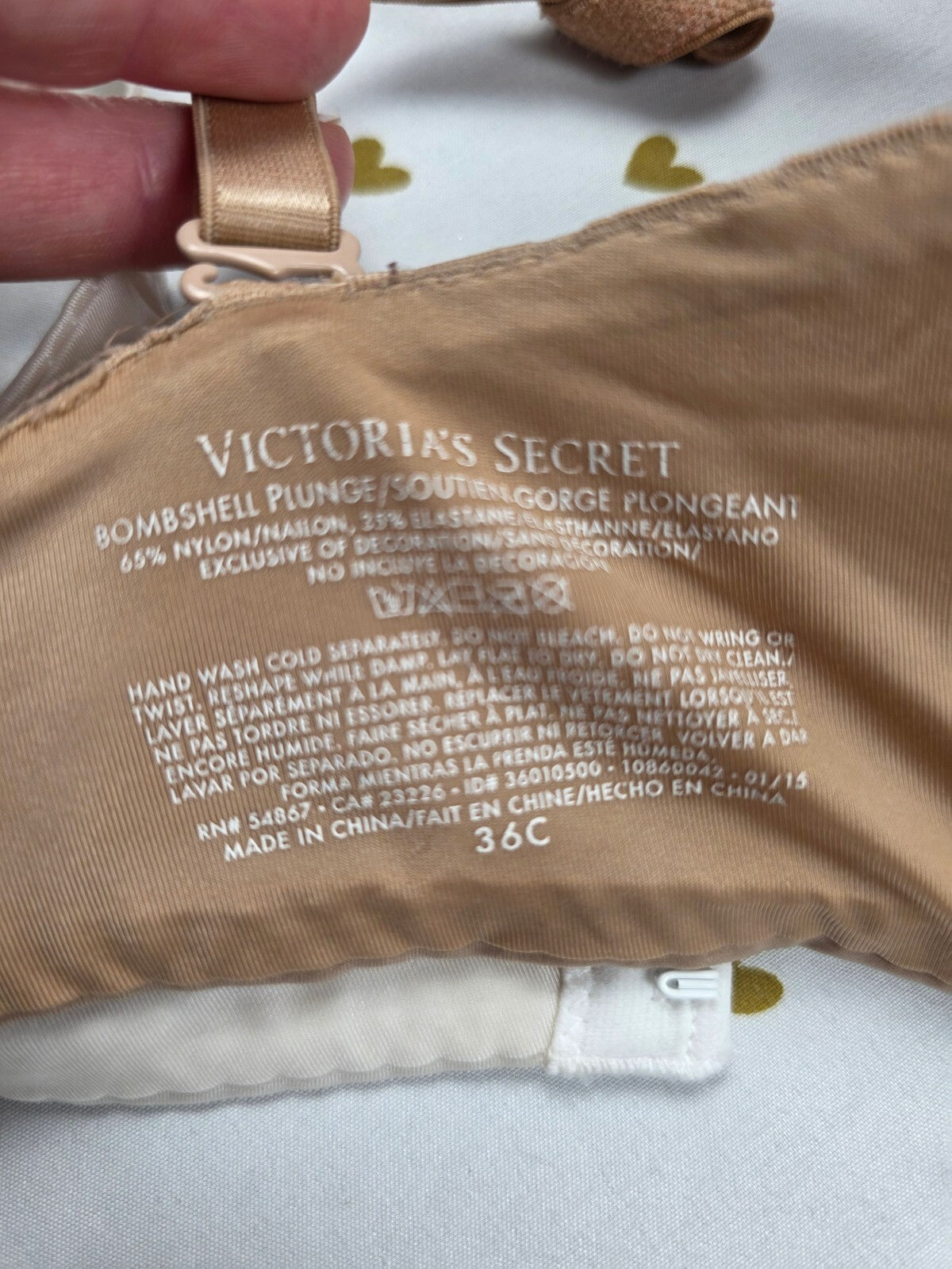 Victorias Secret Beige Bombshell Add 2 Sizes Push Up Bra 36C