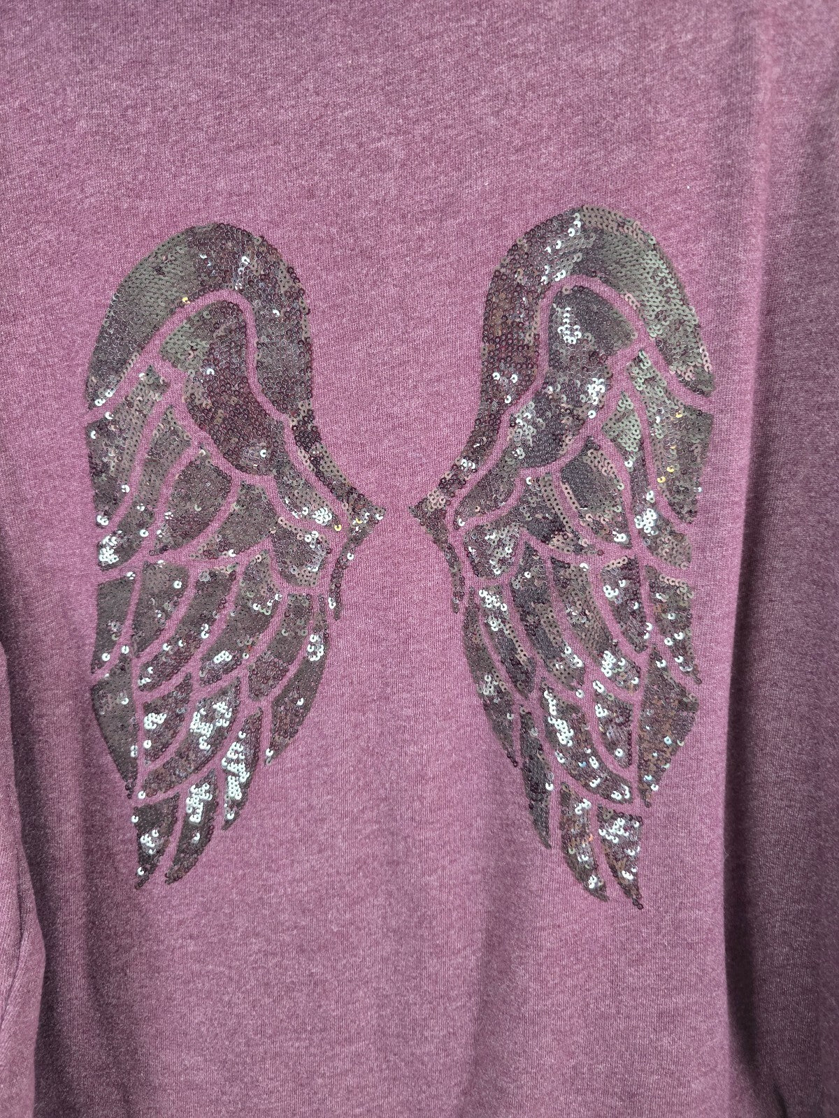 Victorias Secret Angels Bling Maroon Full Zip Hoodie Jacket Sequined XL
