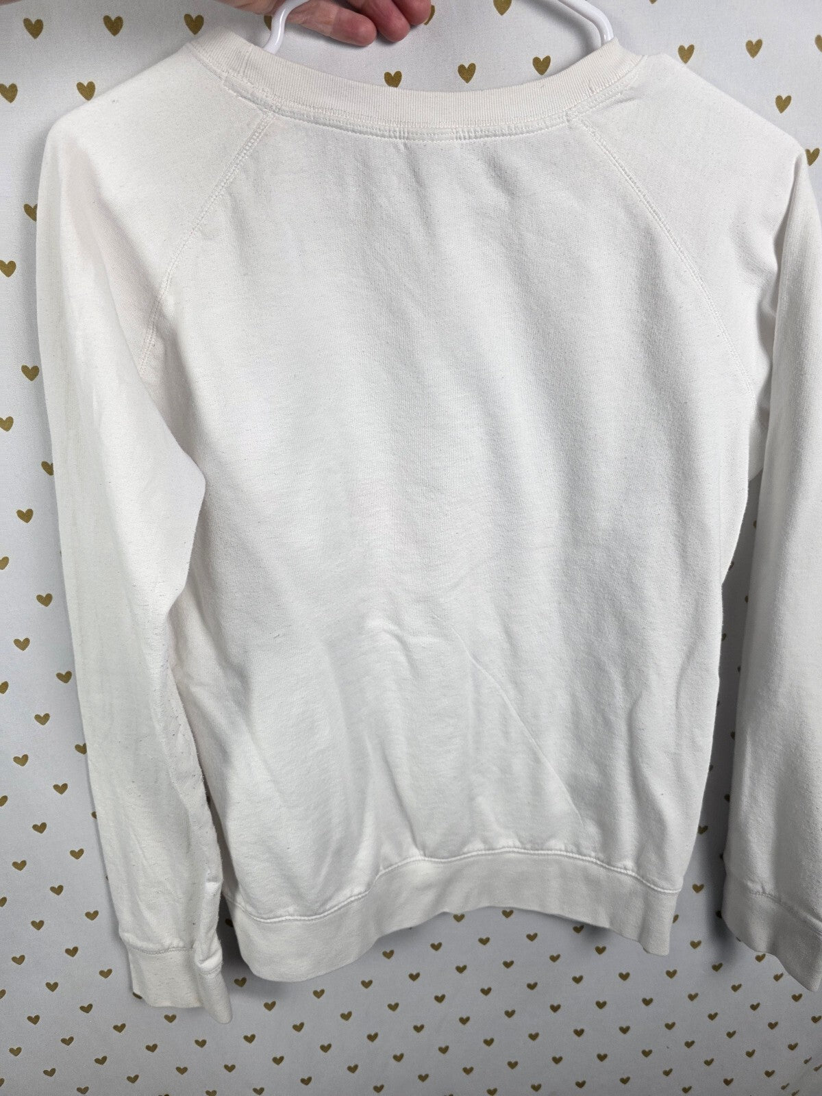 Victorias Secret Pink Glitter Bling Logo Sweater Shirt crew White Small