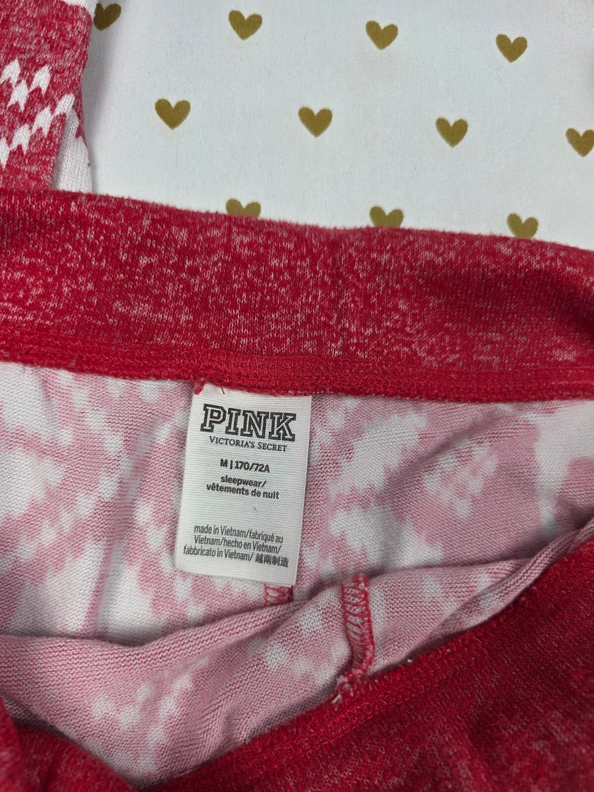Victorias Secret PINK Red Medium Sleep Pants Pajama PJ Bottoms