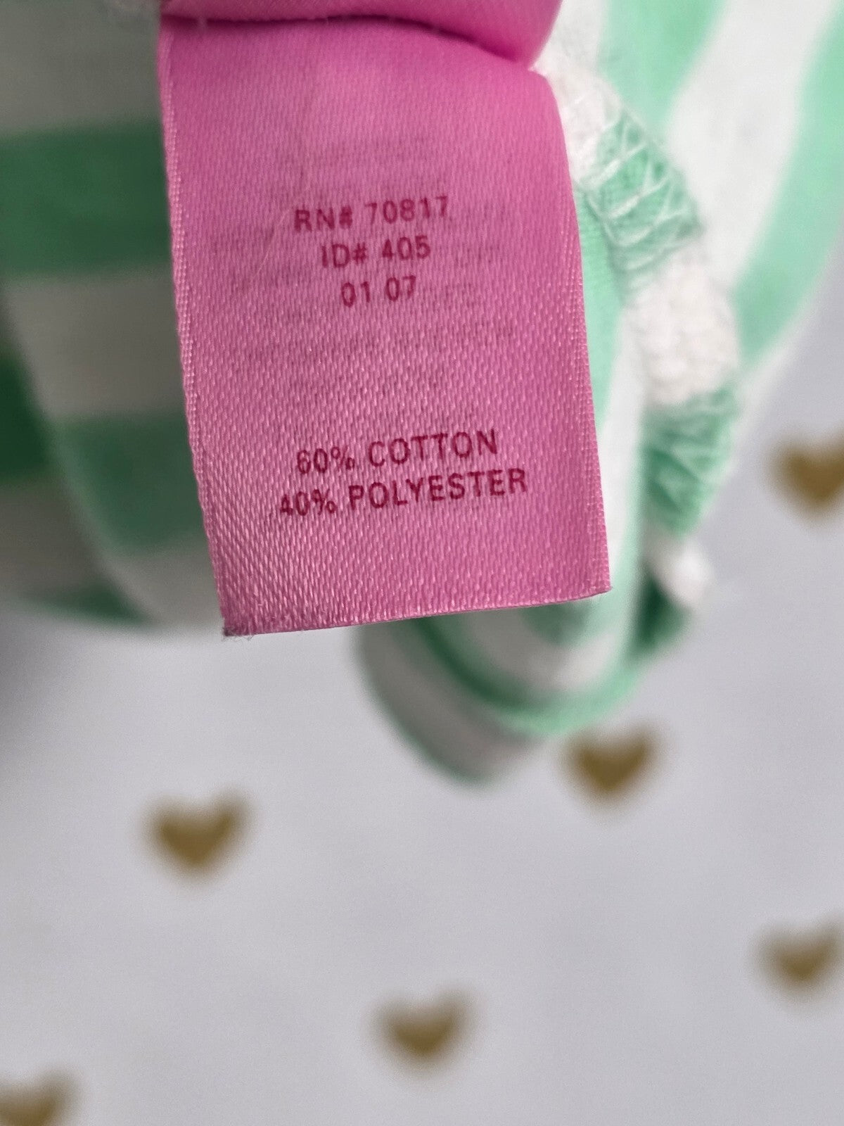 Victoria's Secret PINK 86 Dog Tee Large Mint Striped Rainbow Graphic Vintage