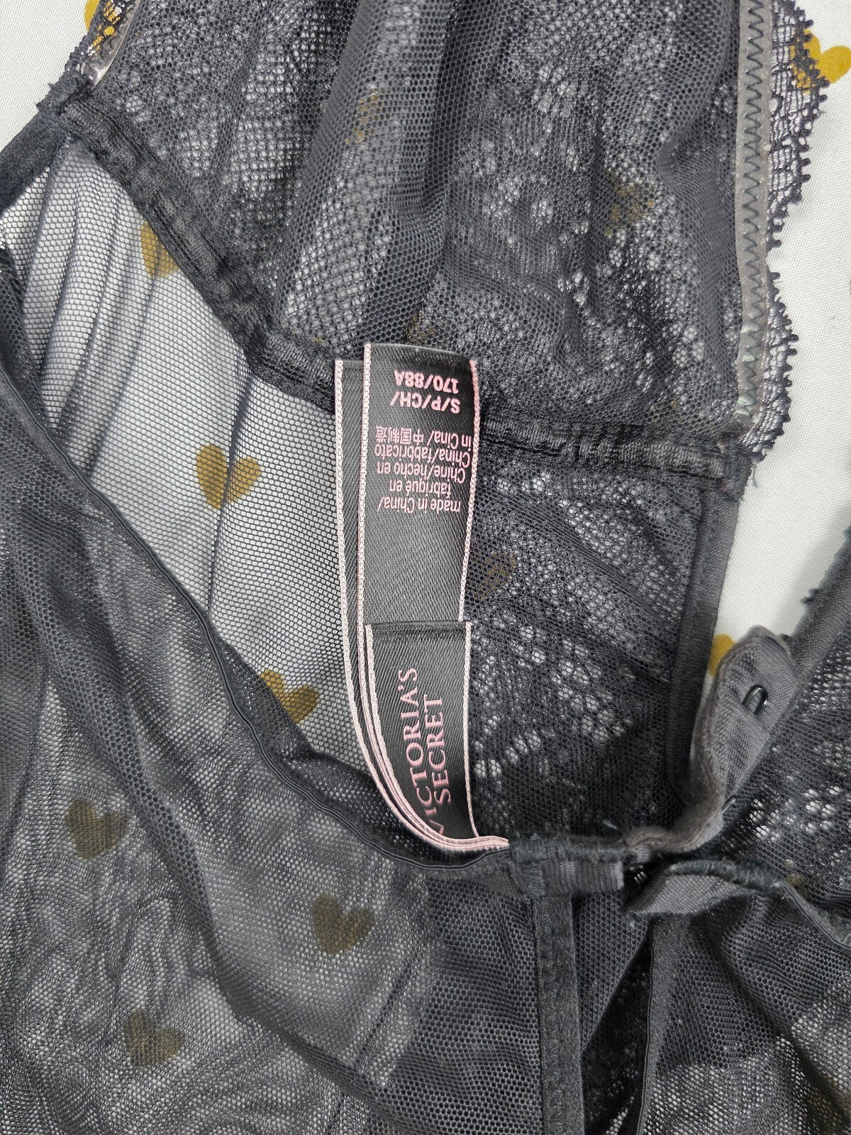 Victorias Secret Black Sheer Halter Teddy Nightie Lingerie V String Thong SMALL