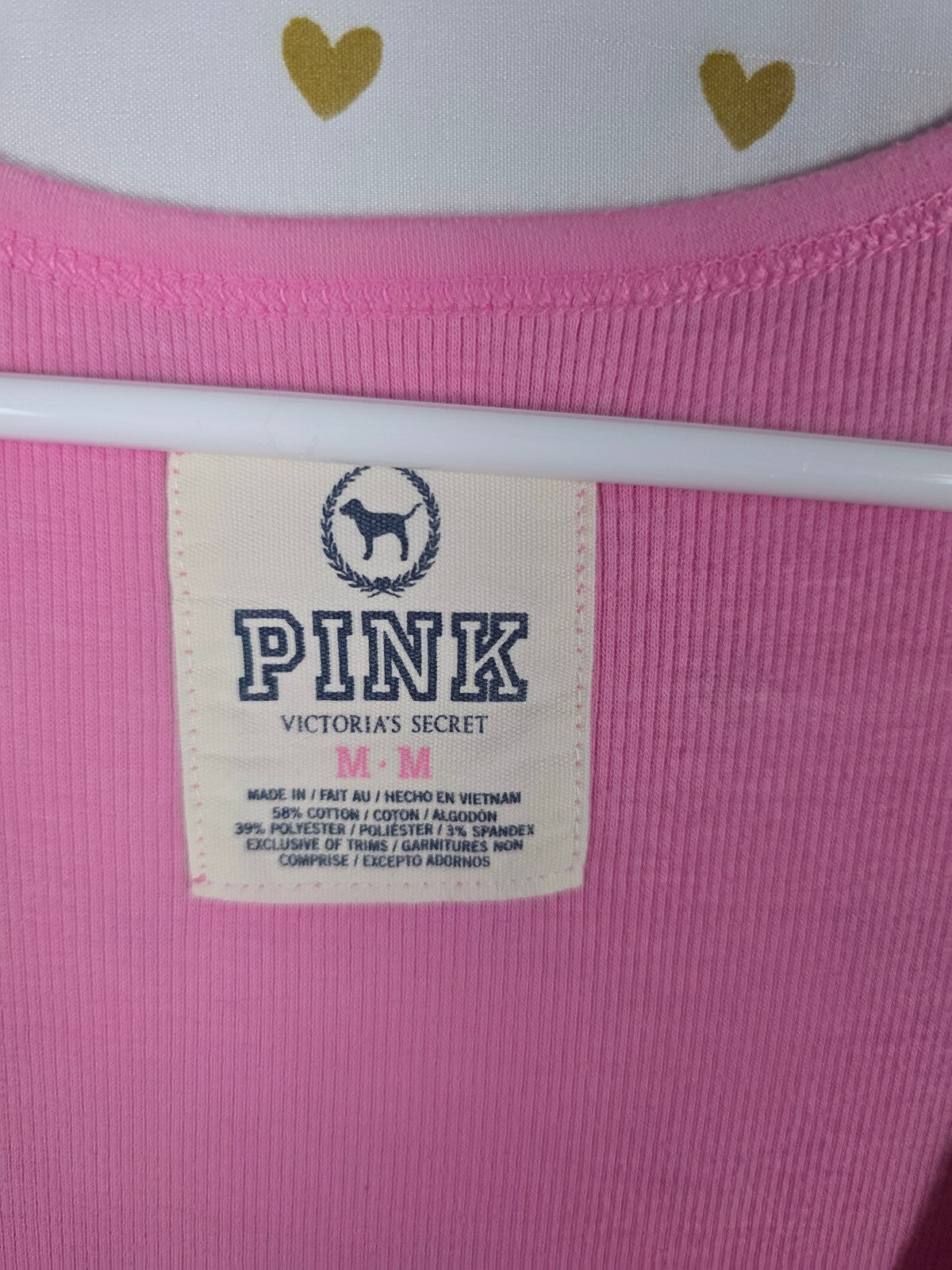 Victorias Secret PINK Vintage Ribbed tank Top Y2k MEDIUM