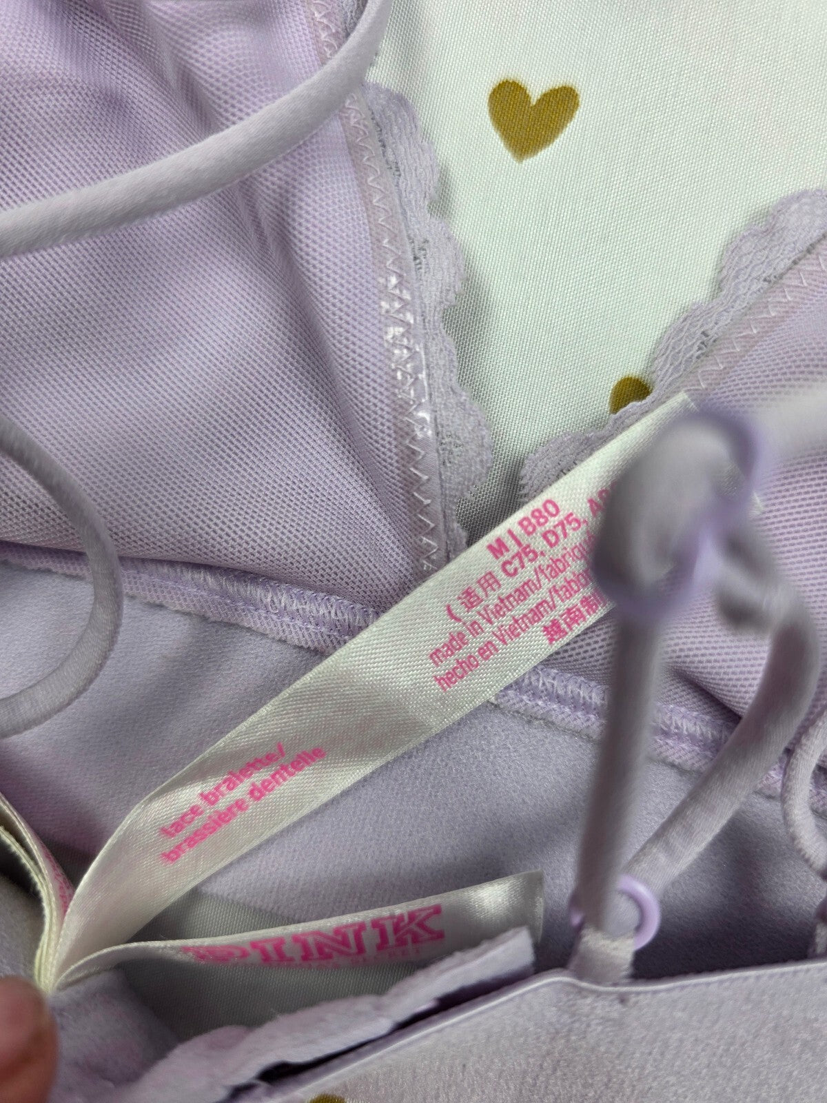 Victorias Secret Pink Purple Strappy Lace MEDIUM Bralette Bra Top Tank