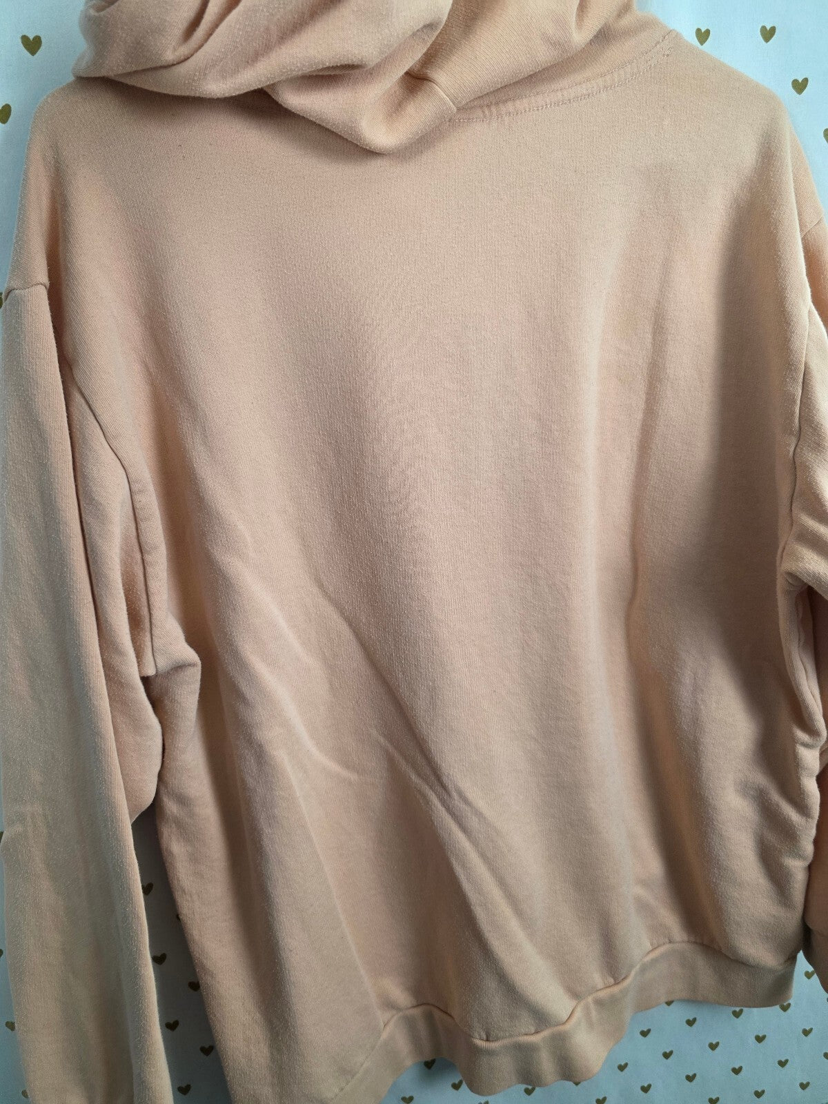 Victorias Secret Pink Bling Studded Logo Pullover Peach Sweater Shirt Large