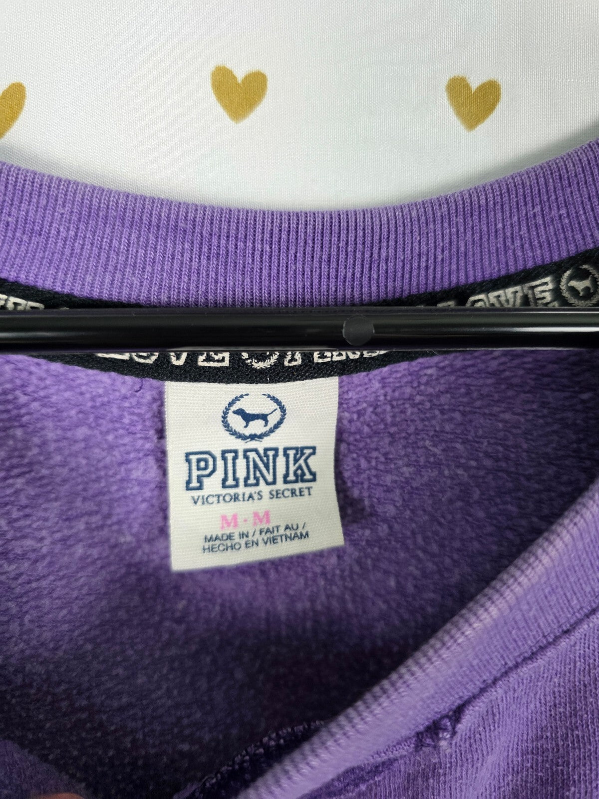 Victorias Secret Pink Vintage y2k Embroidered Logo Crew Sweater Purple MEDIUM