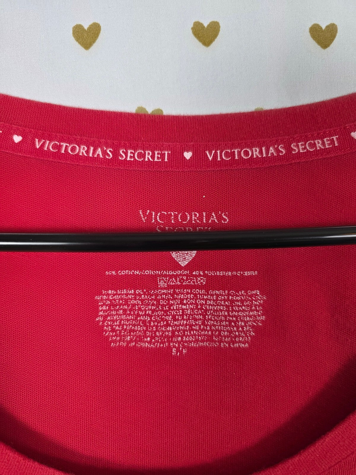 Victorias Secret BEEN AN ANGEL ALL YEAR Nightgown Red Long Sleeve Sleep Shirt S