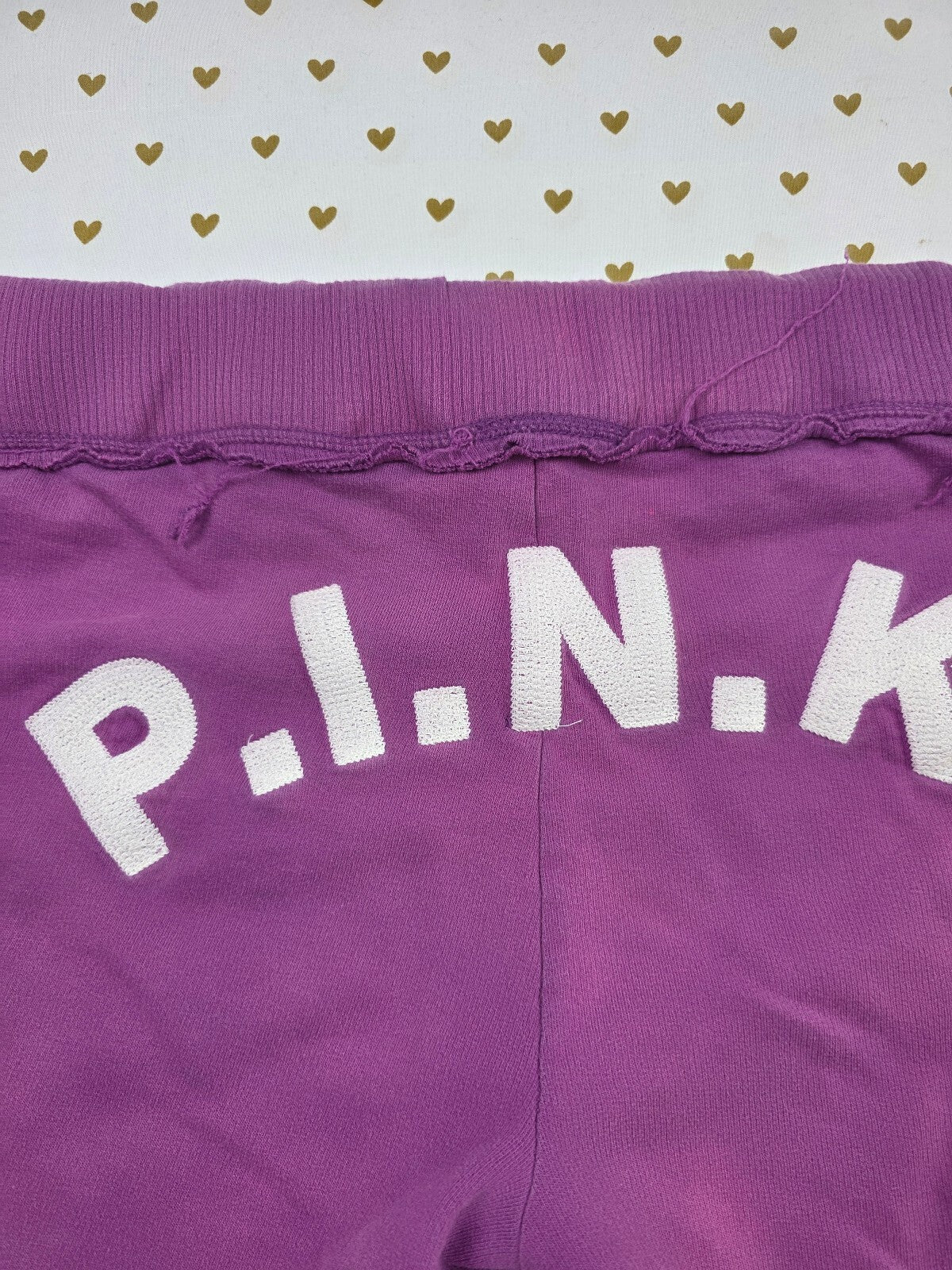 Victorias Secret PINK Vintage Purple Y2k Medium Flawed HTF Logo Shorts Medium 06