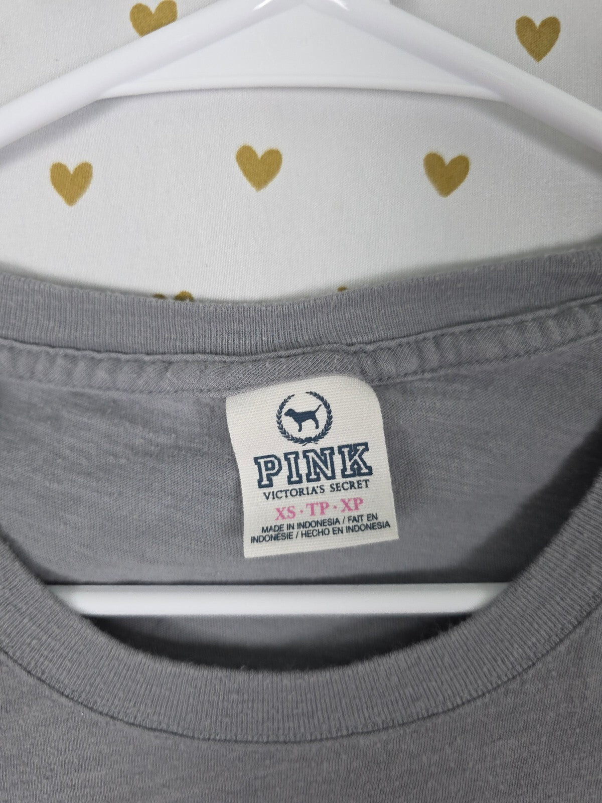 Victorias Secret PINK Vintage Grey Y2k BLING GOld Sequin Animal Print tee shirt