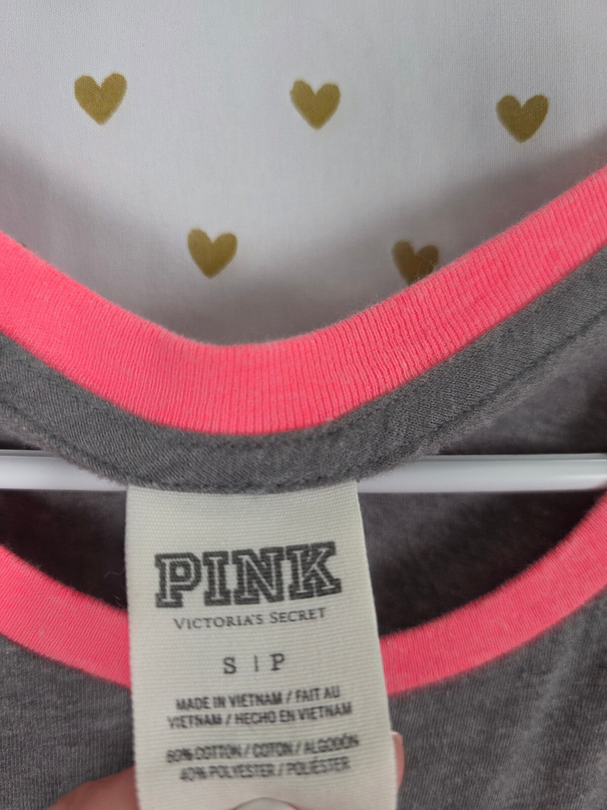 Victorias Secret PINK Gradient Neon Bling Accent Quarter Sleeve Tee shirt Small