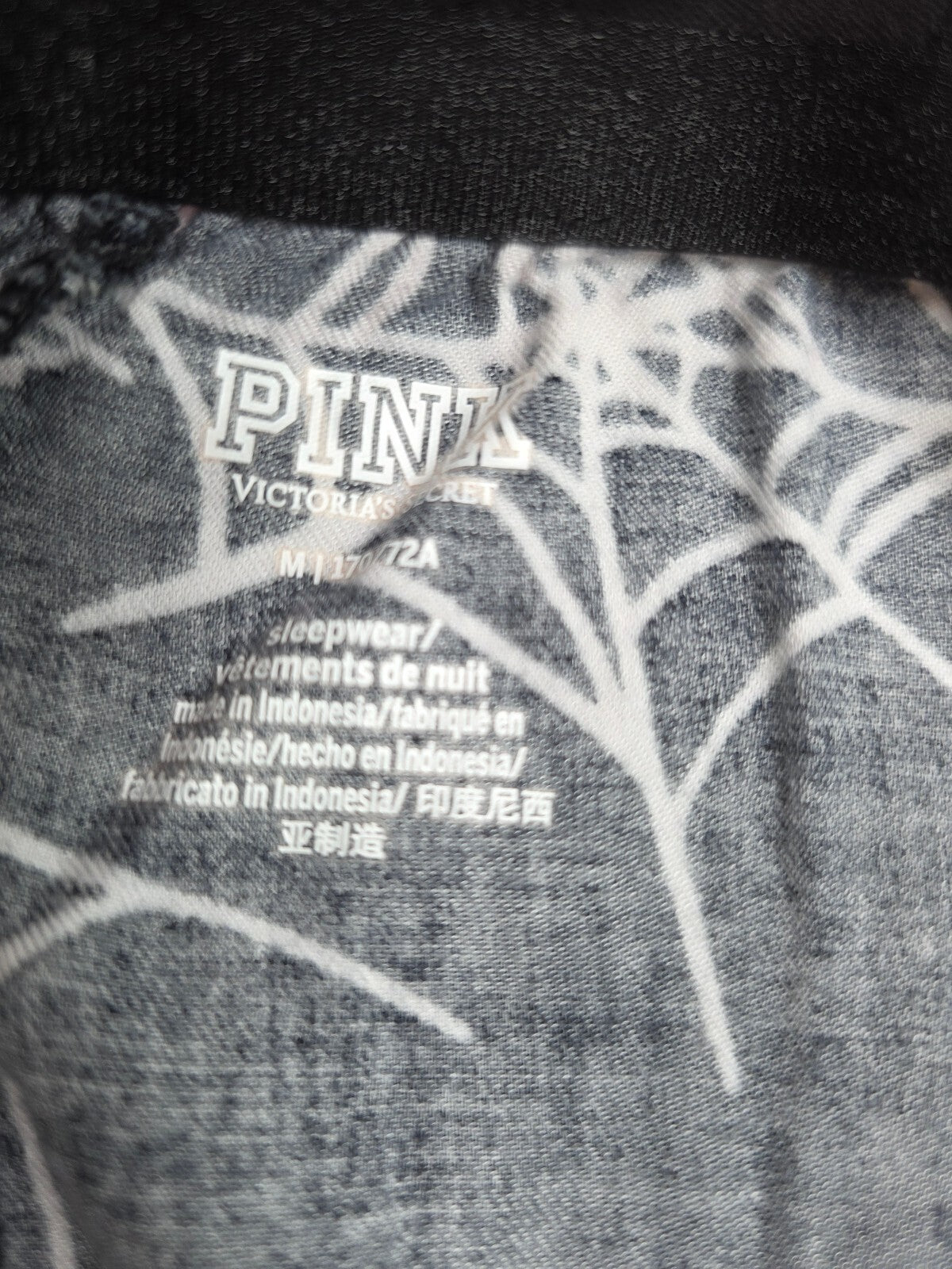 Victorias Secret PINK Halloween Spider Web M Sleep Shorts Boxers Pajama Bottoms