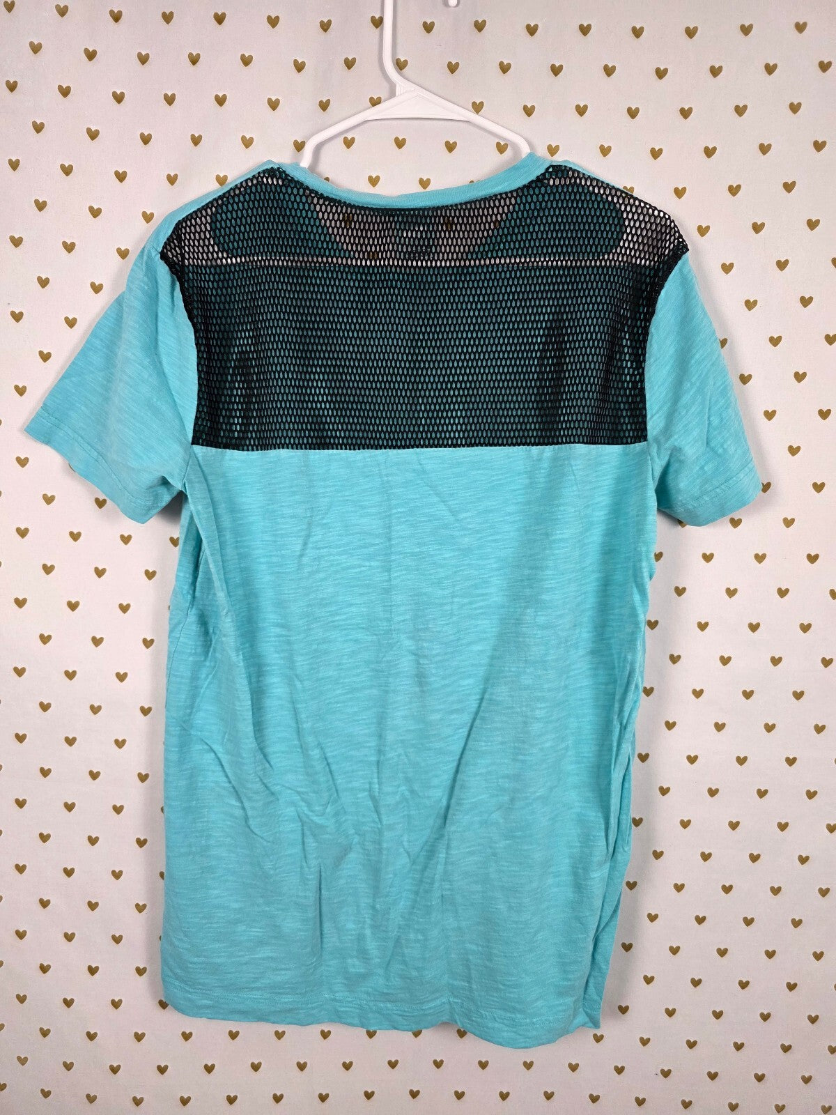Victorias Secret PINK Mesh Back Pocket Tee shirt BLUE SMALL